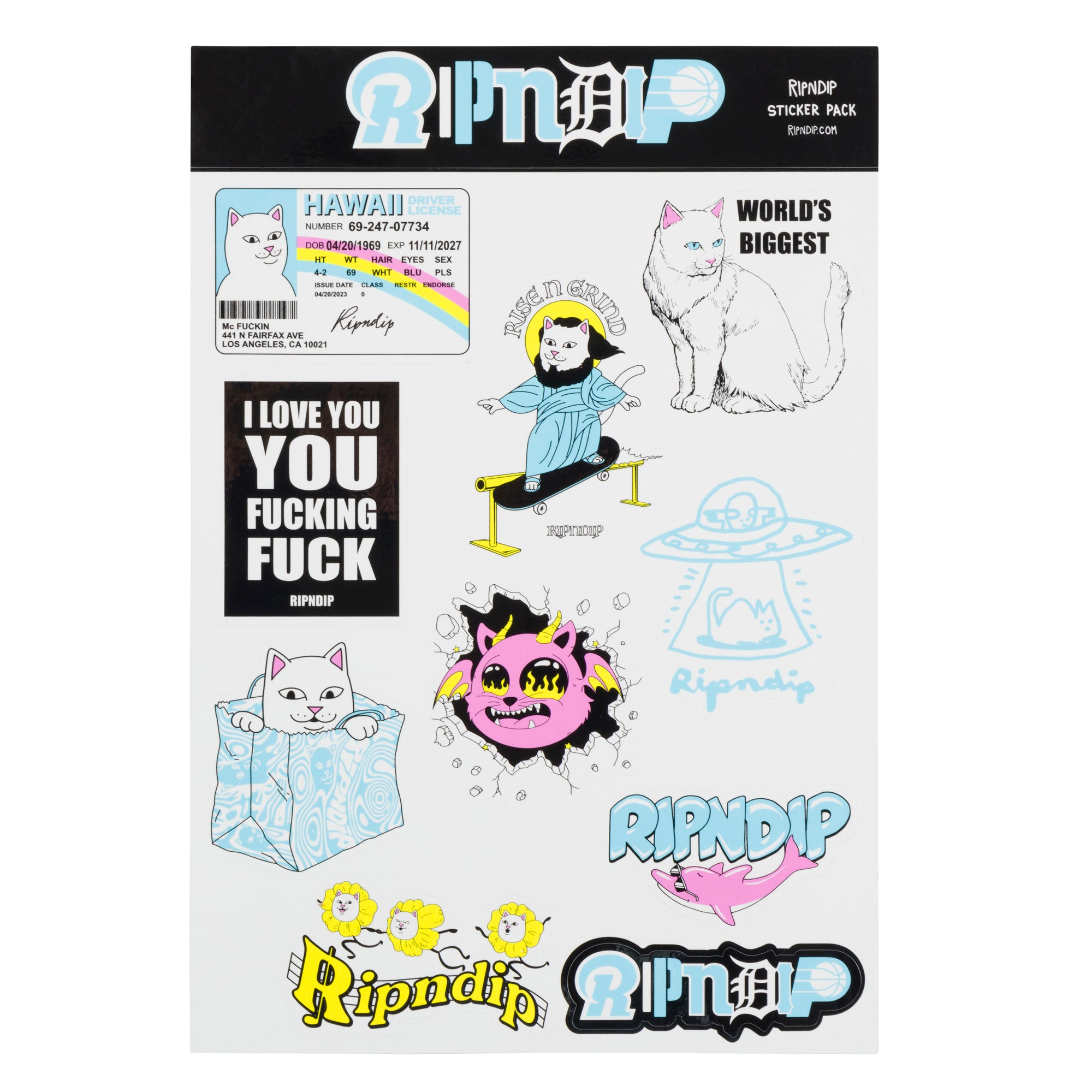 RIPNDIP Fan Fave Sticker Sheet (Multi)