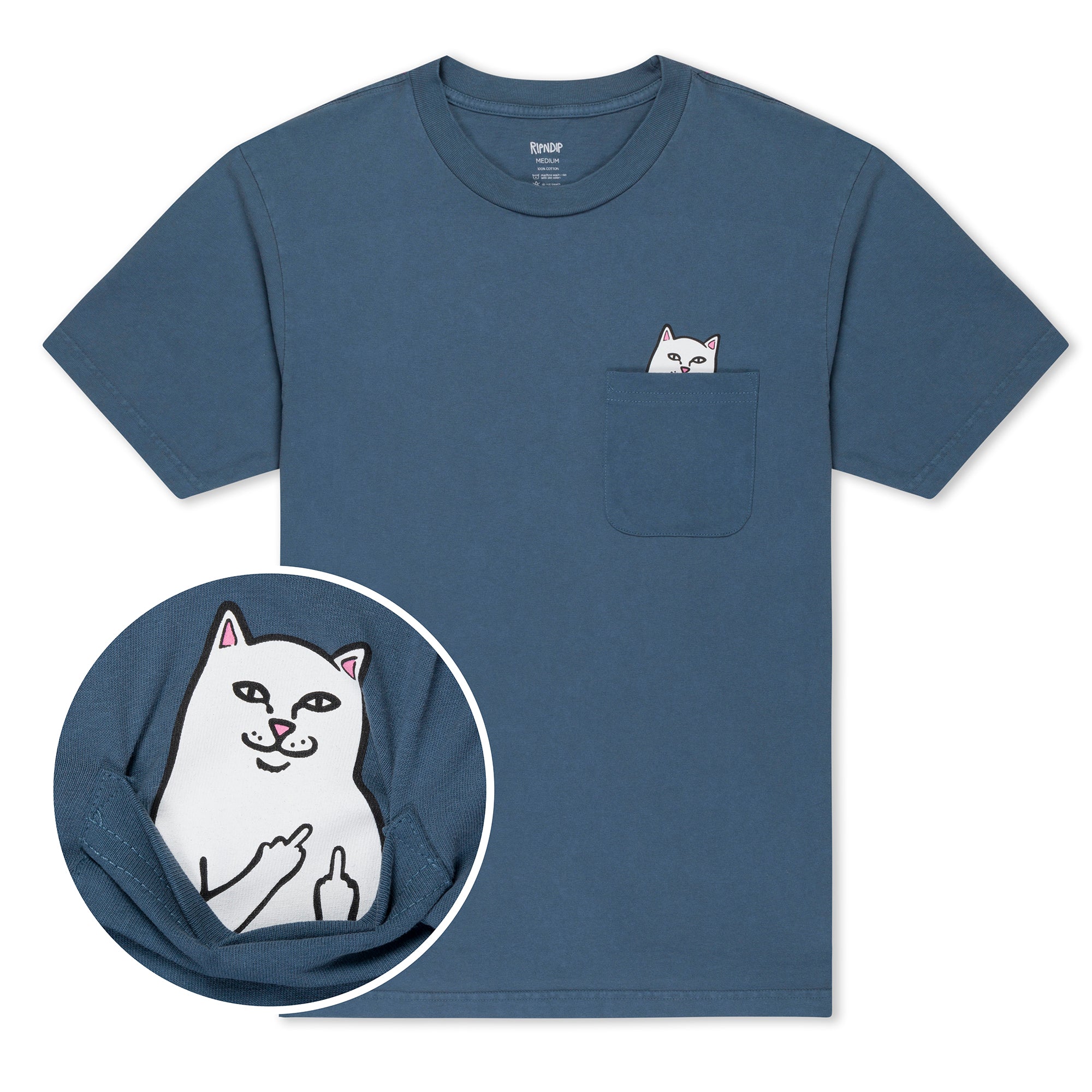 RIPNDIP Lord Nermal Pocket Tee (Slate Mineral Wash)