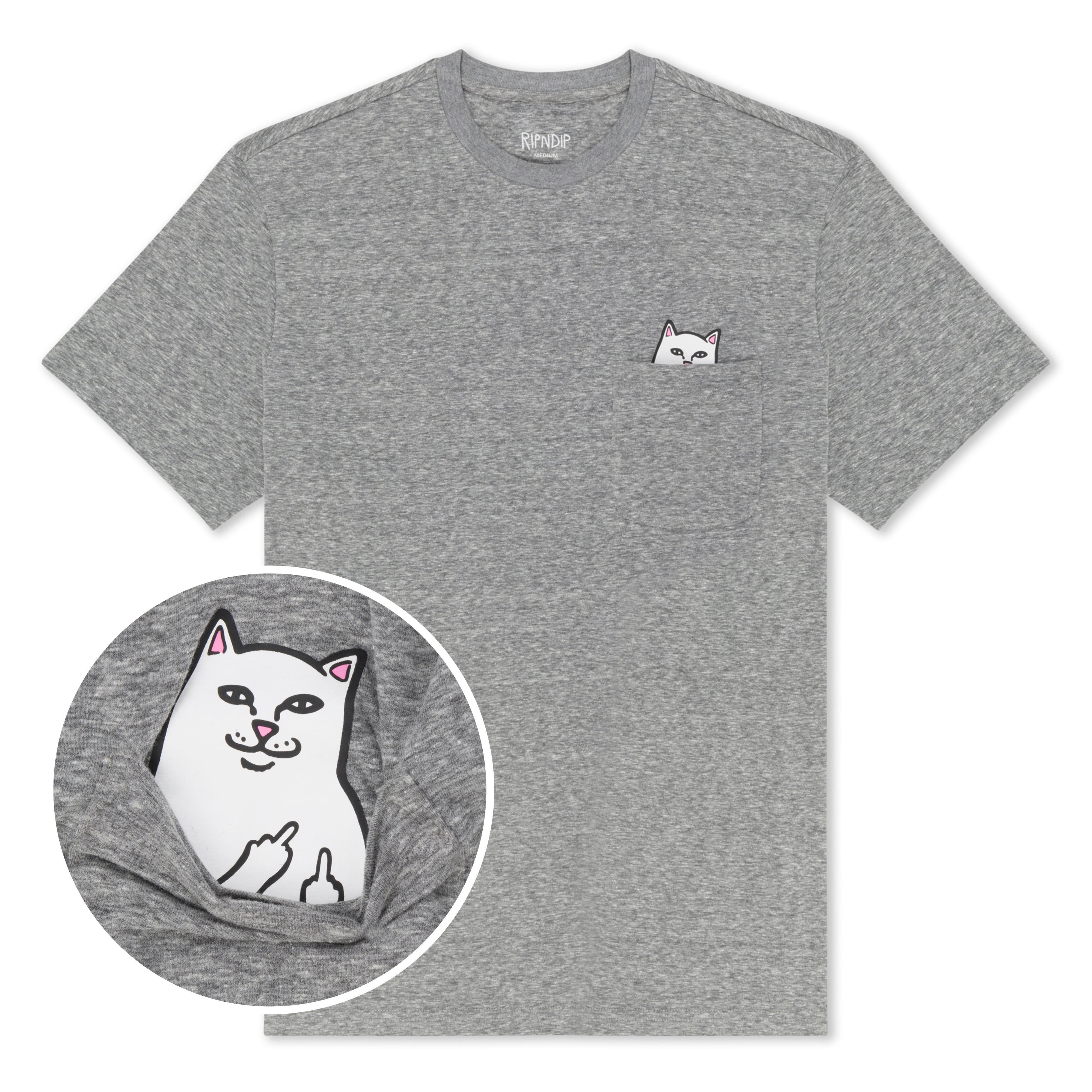 RIPNDIP Lord Nermal Pocket Tee (Heather Grey)