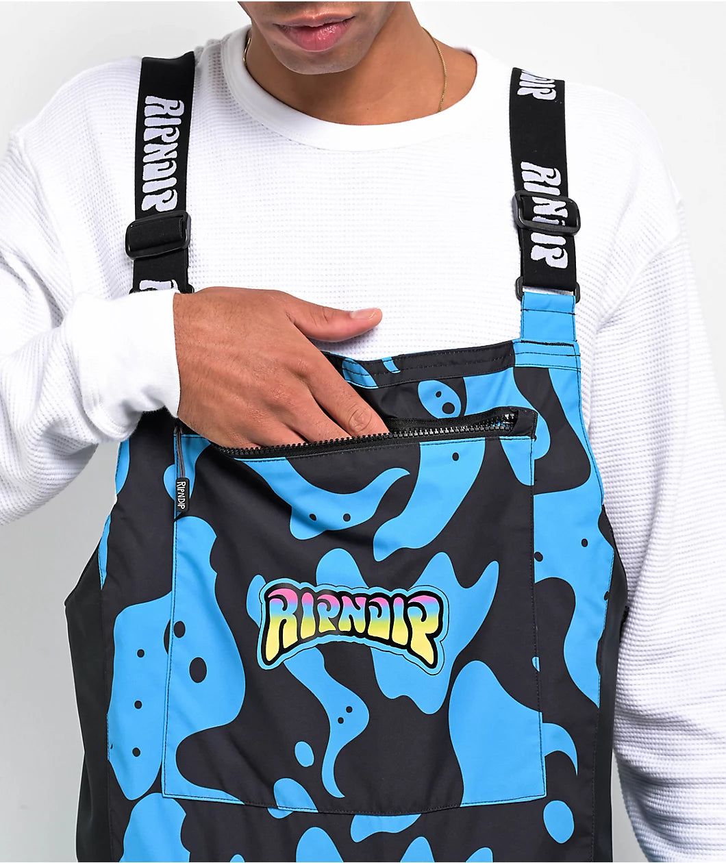 RIPNDIP Psychedelic Snowboard Bib Pants (Blue)