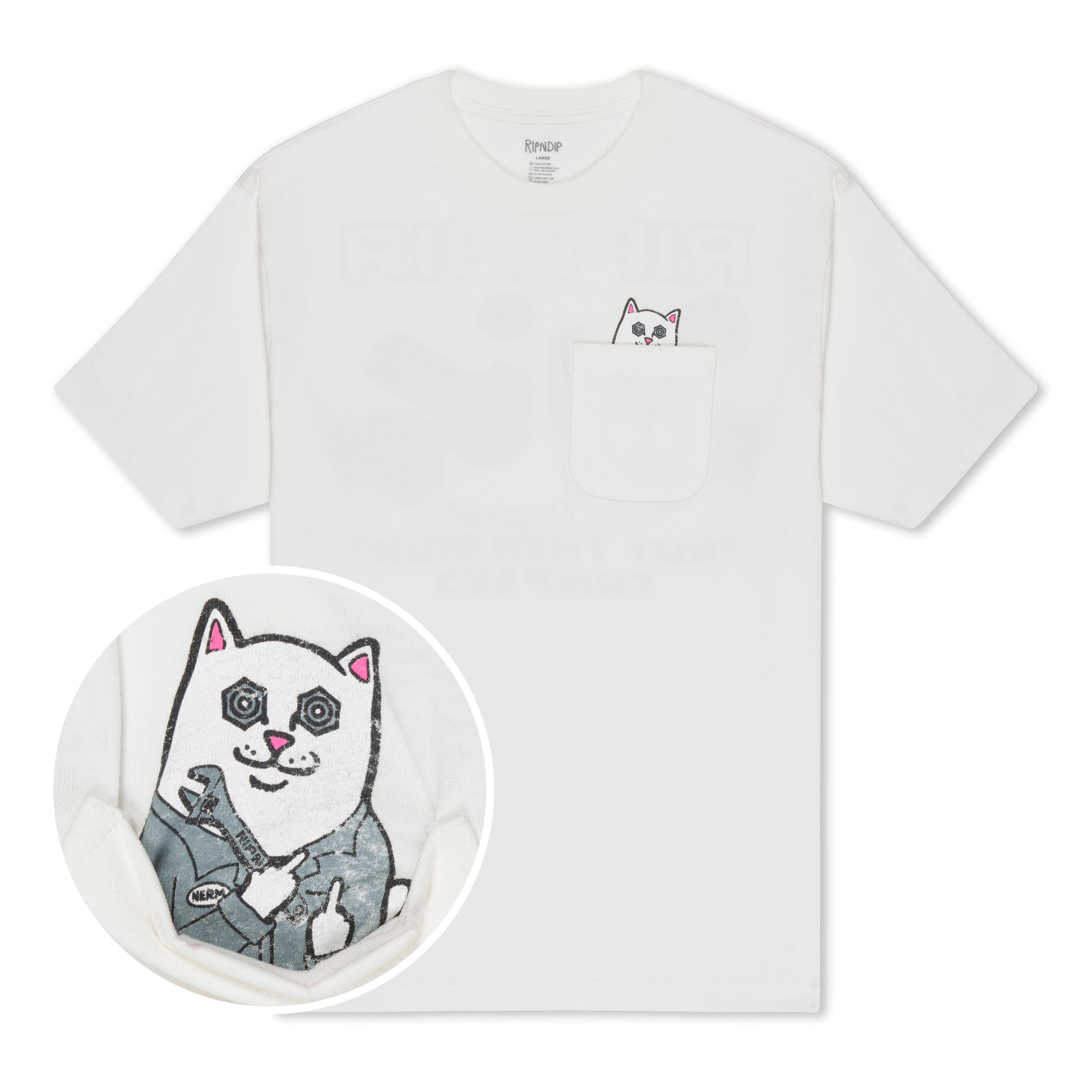 RIPNDIP Nut Then Bolt Pocket Tee (Bone)