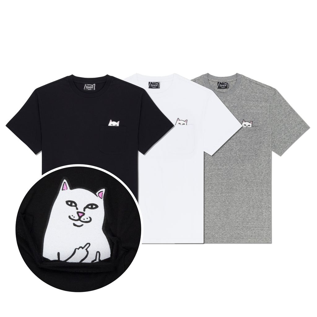 RIPNDIP Lord Nermal Pocket T-Shirt - White - SM | Amazon.com