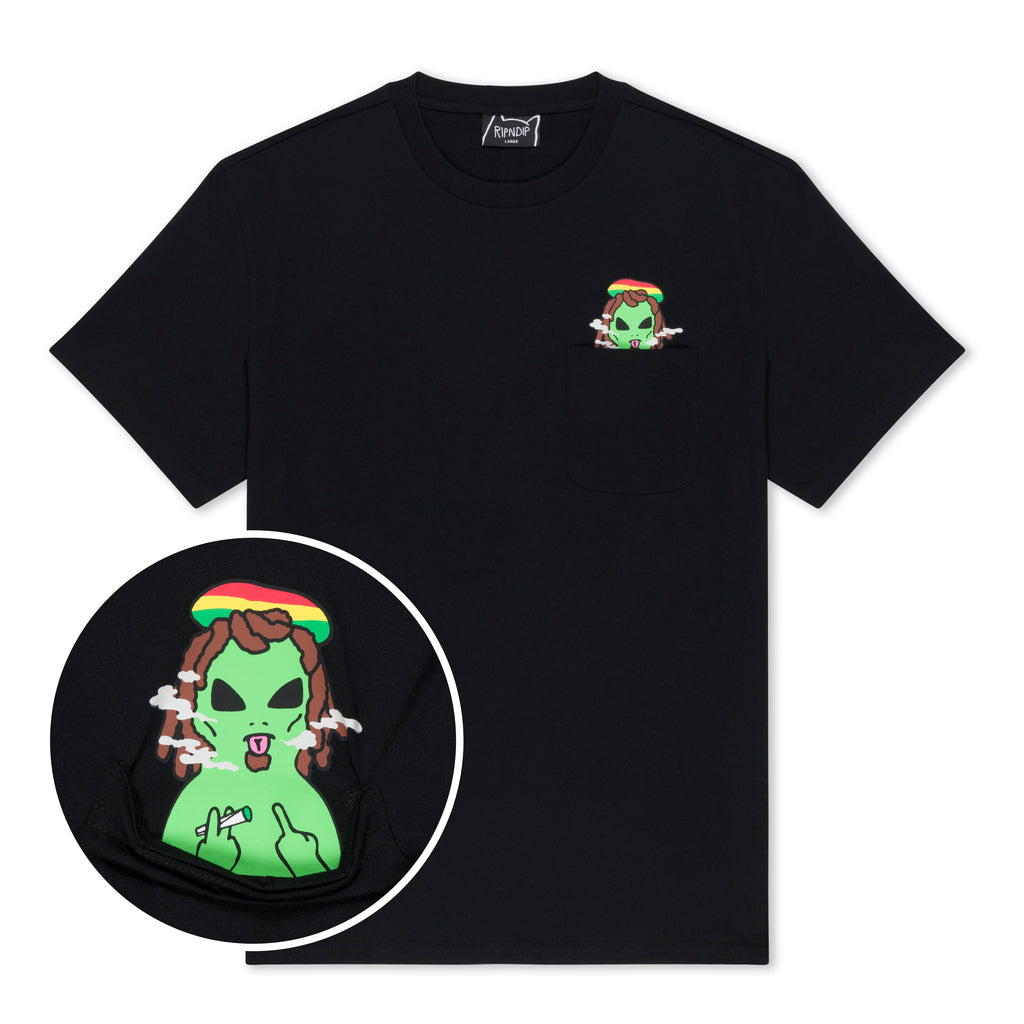 Smoking Rasta Alien Pocket Tee (Black) – RIPNDIP