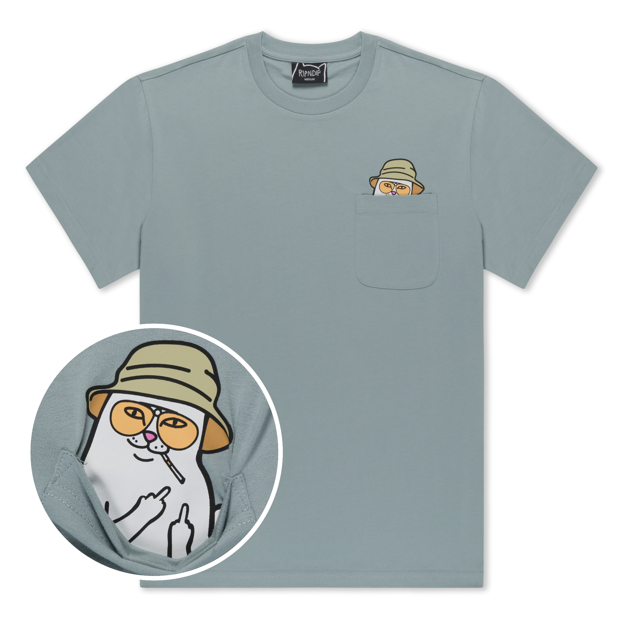 RIPNDIP Nermal S Thompson Pocket Tee (Silver Blue)