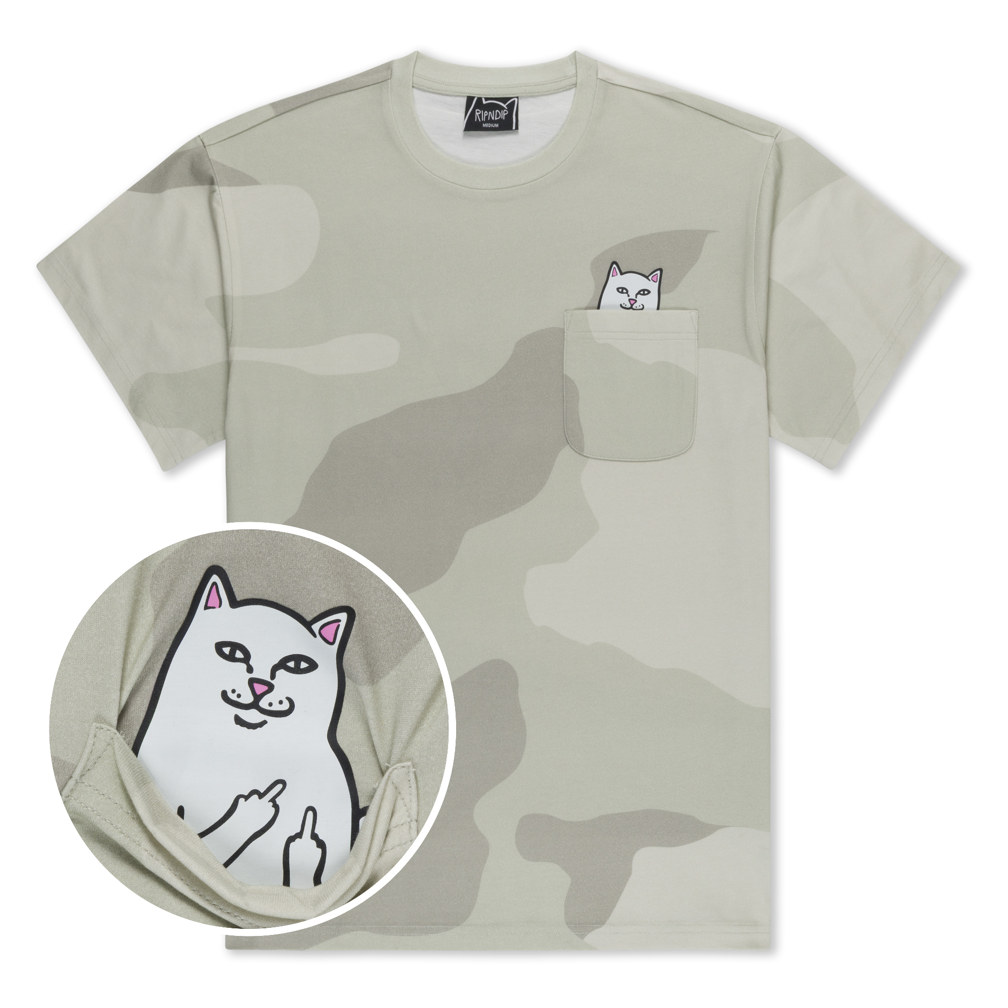 RIPNDIP Lord Nermal Pocket Tee (Bone Graffiti Camo)