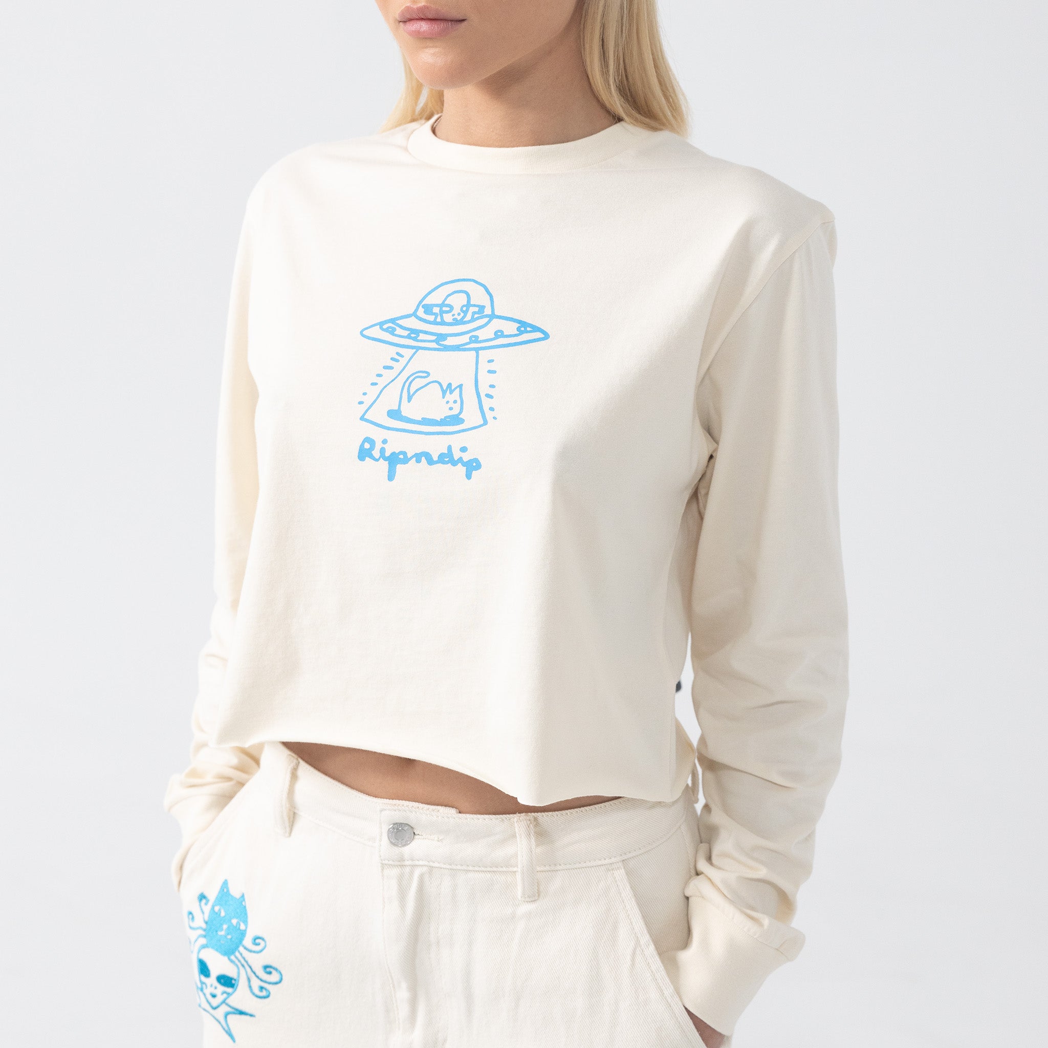RIPNDIP Blonded Cropped Long Sleeve (Natural)