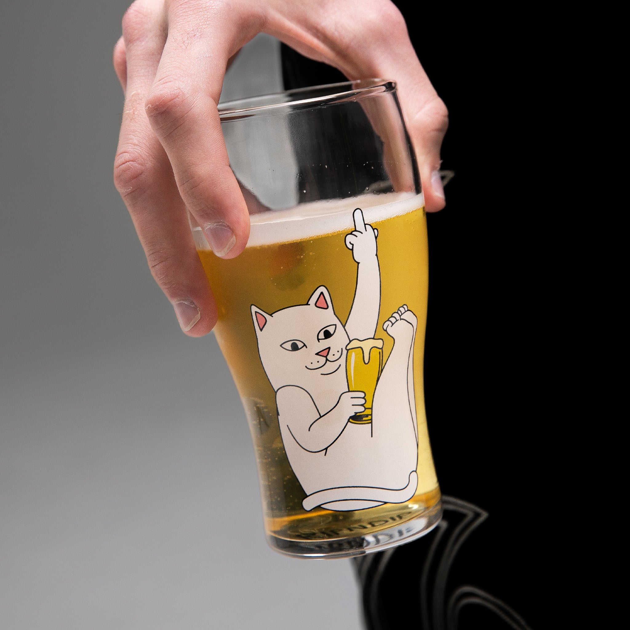 RIPNDIP Half Full Beer Glass (Clear)