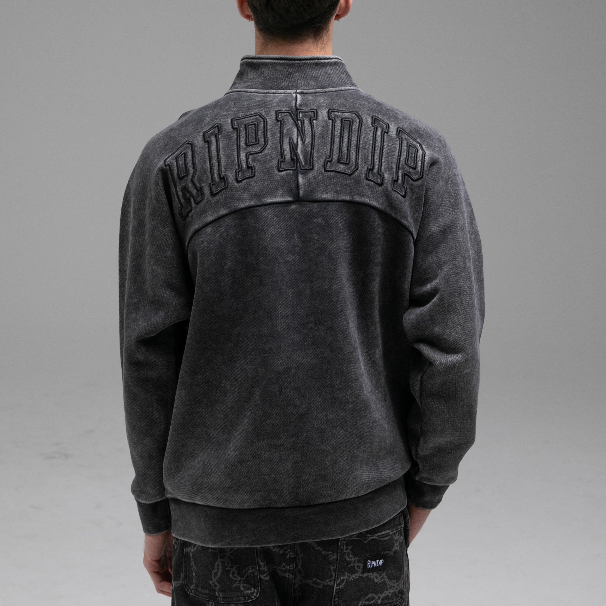 【RIPNDIP】Night Quarter Zip Sweatshirt Night Quarter Zip Sweatshirt (Black) – RIPNDIP