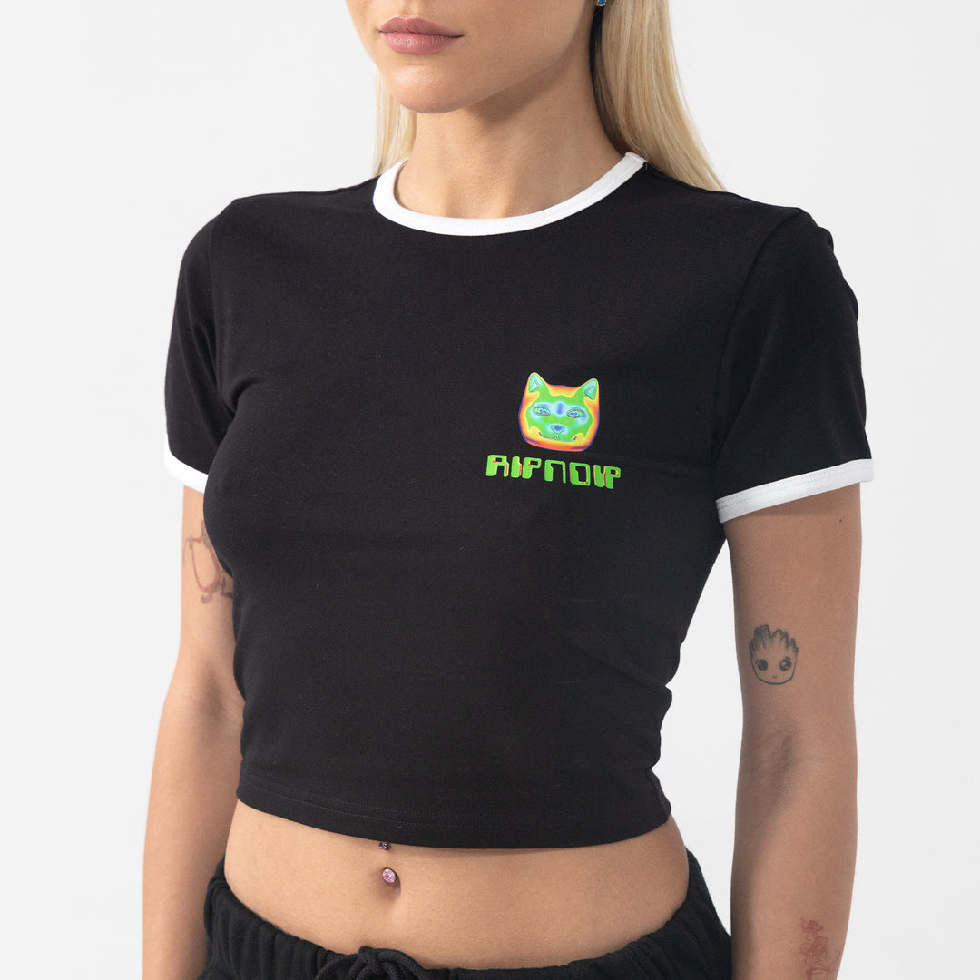 Thermal Nermal Cropped Ringer Tee (Black) – RIPNDIP