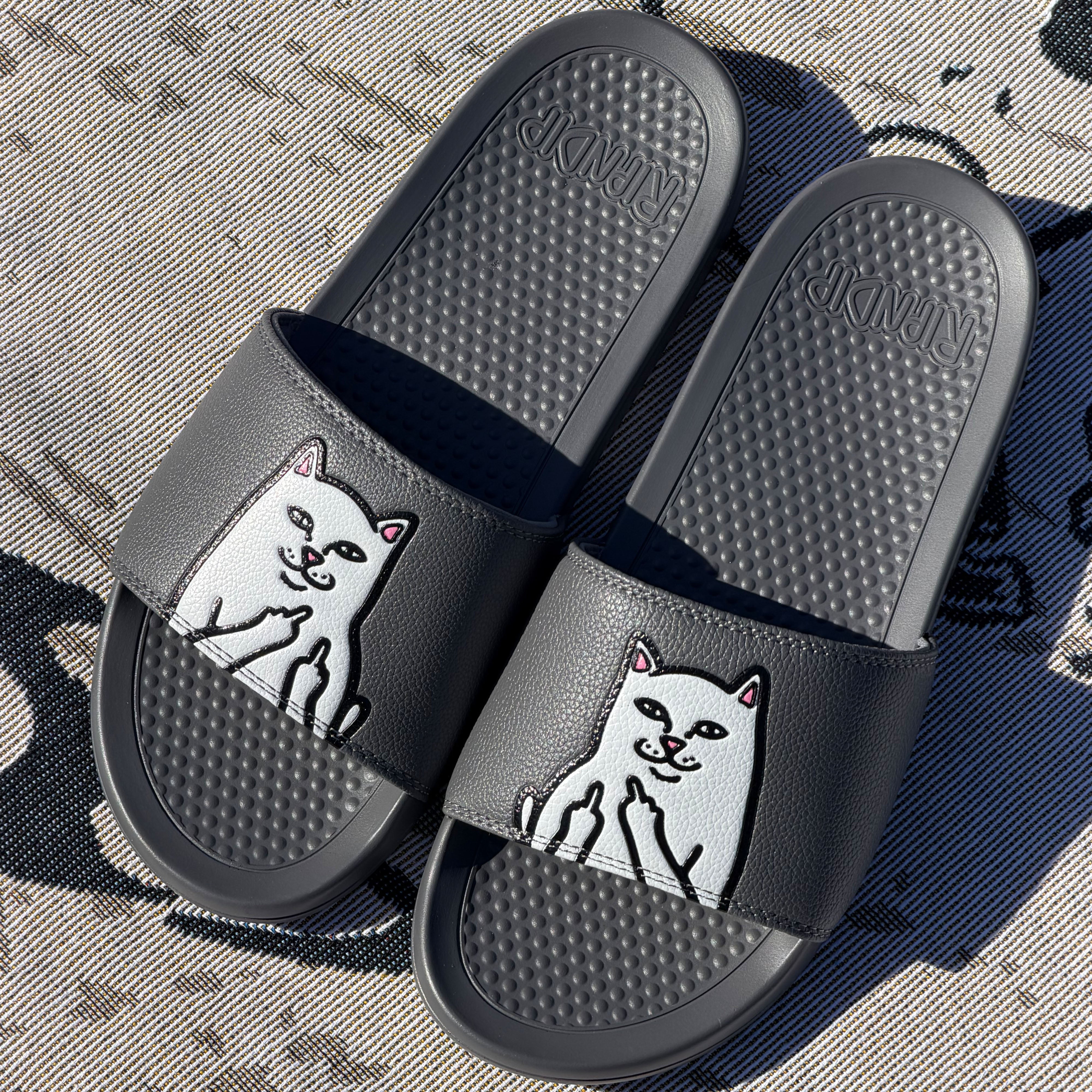 RIPNDIP Lord Nermal Slides  (Charcoal)