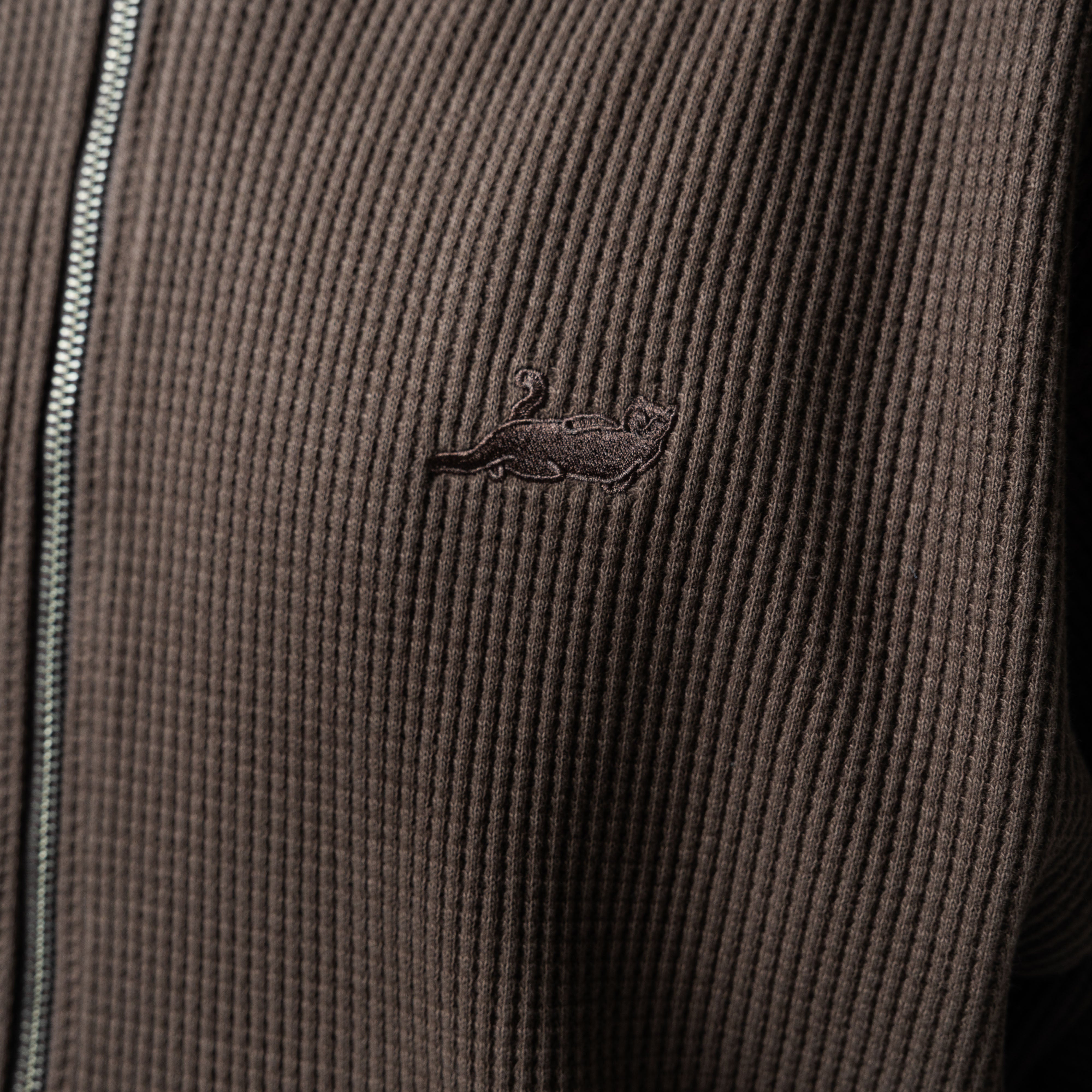 RIPNDIP Castanza Waffle Knit Zip Up Hoodie (Brown)