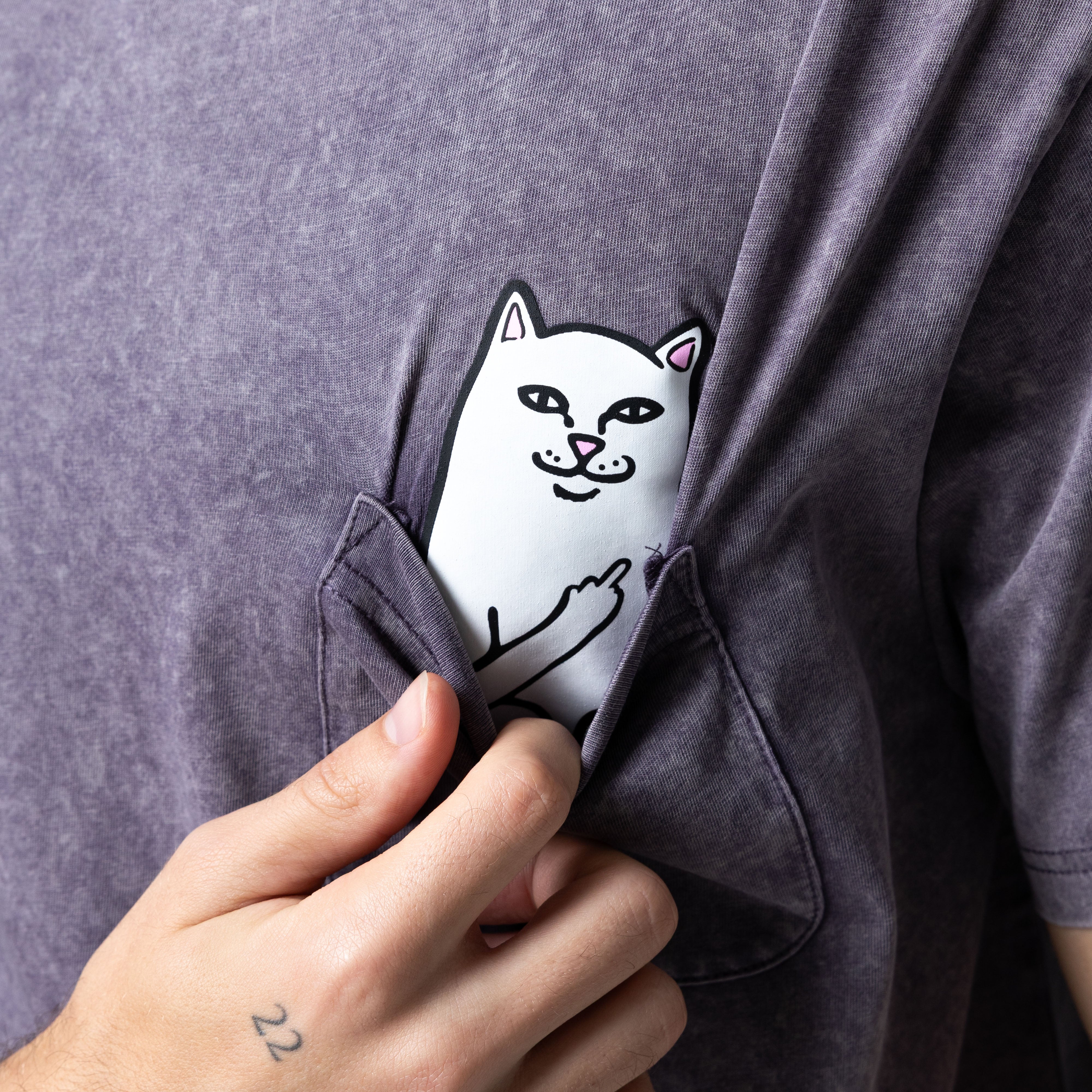 RIPNDIP Lord Nermal Pocket Tee (Grape Vintage Wash)