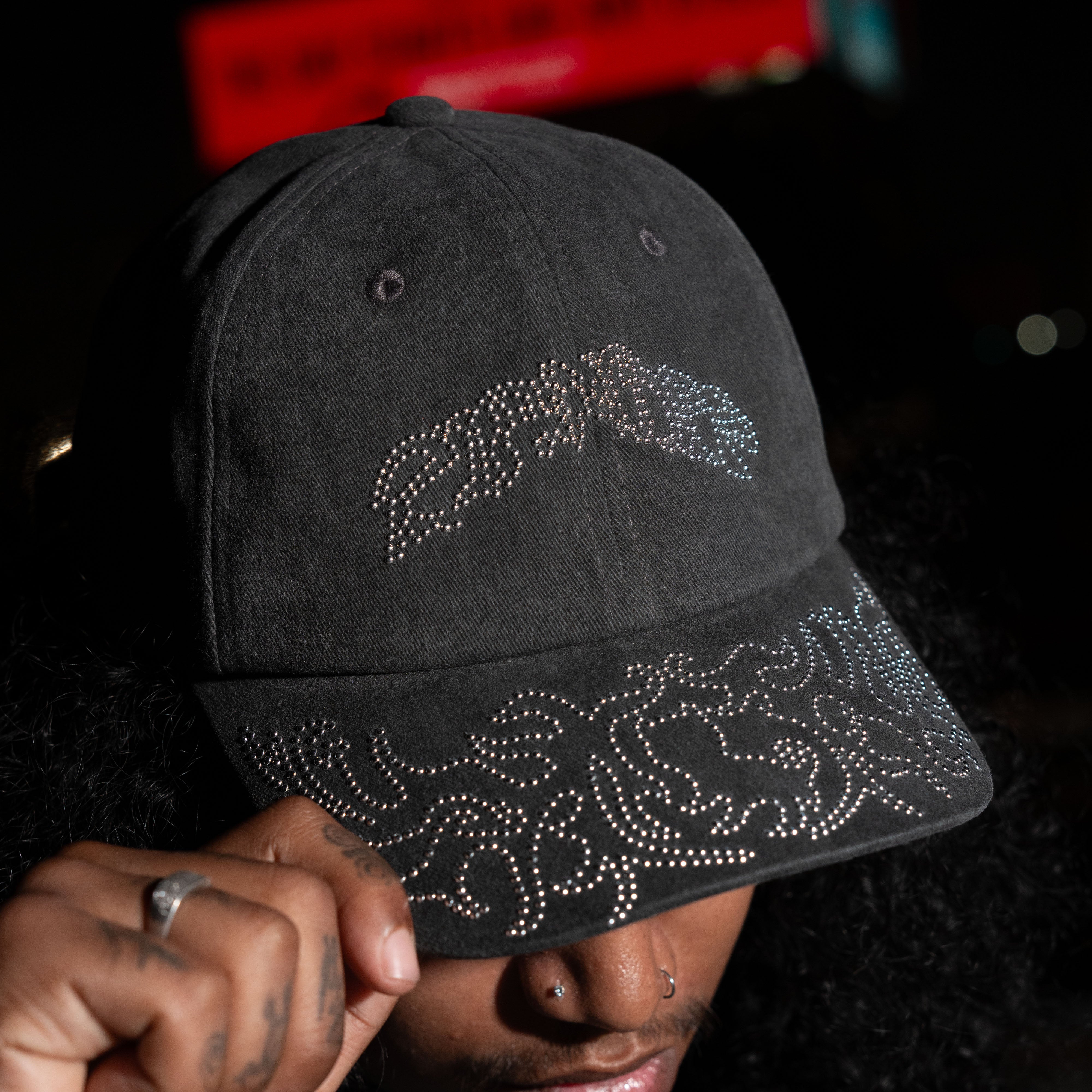 RIPNDIP Pretty Flacko Distressed Dad Hat (Black Vintage Wash)