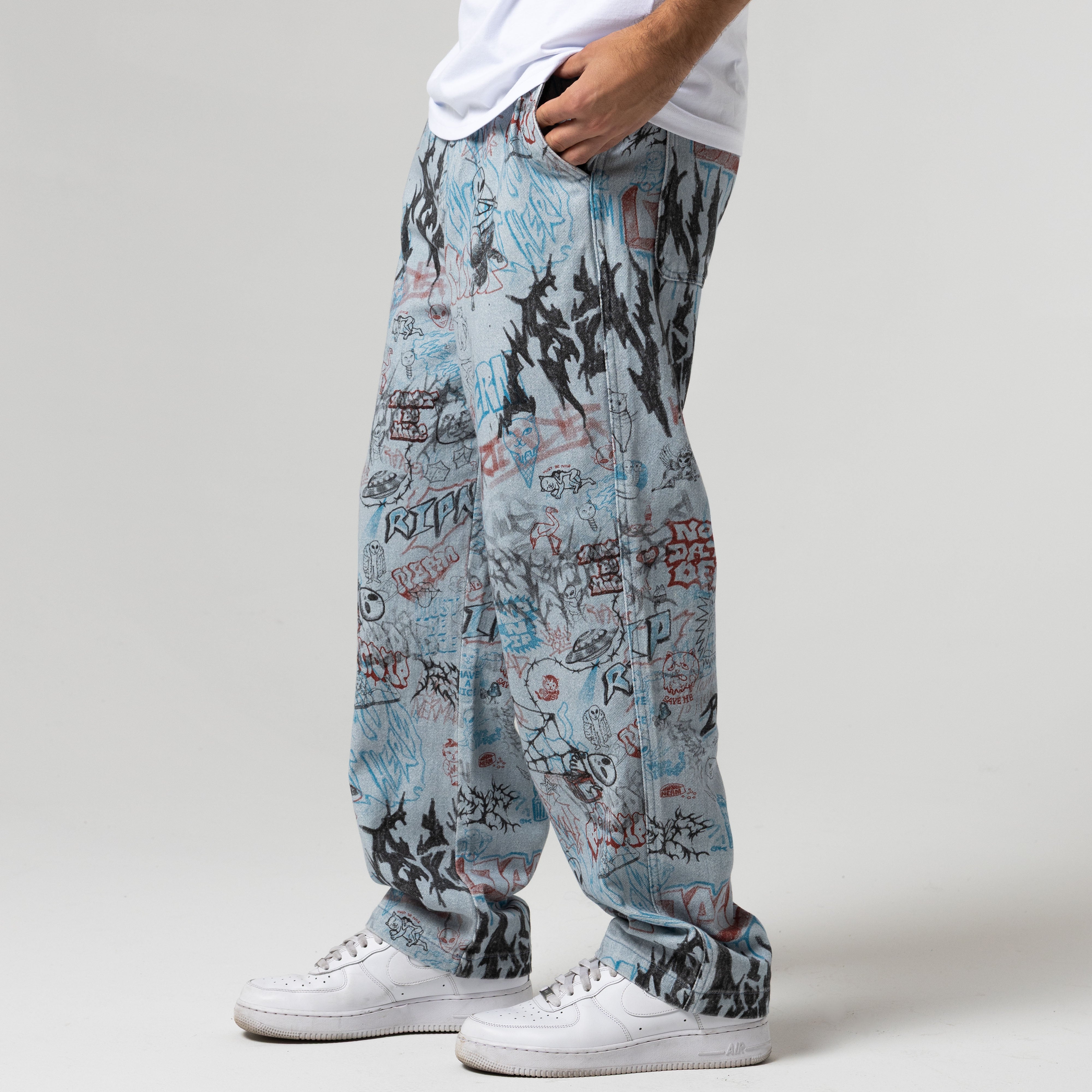 Marker Wide Fit Pants (Light Wash Denim)