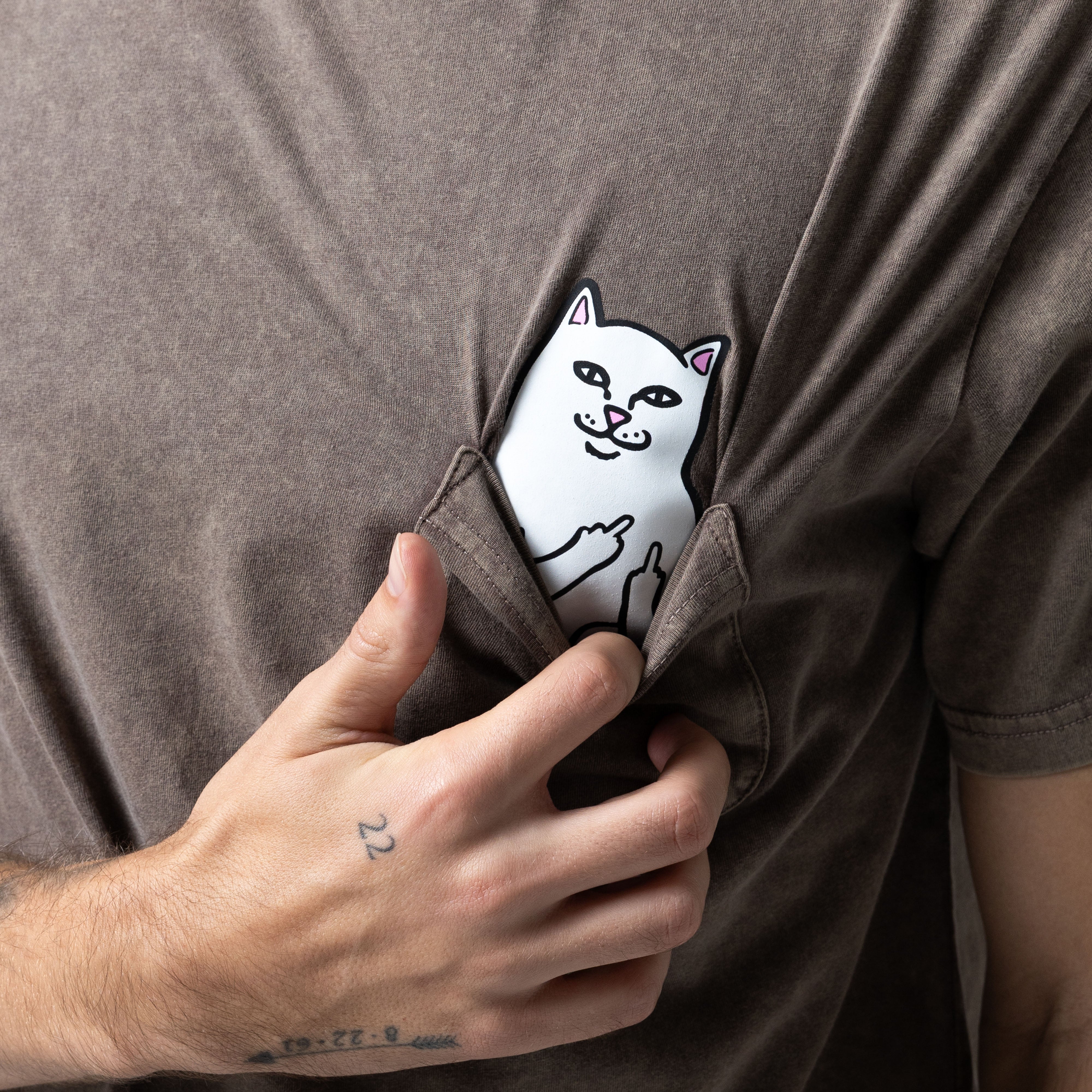 RIPNDIP Lord Nermal Pocket Tee (Brown Vintage Wash)