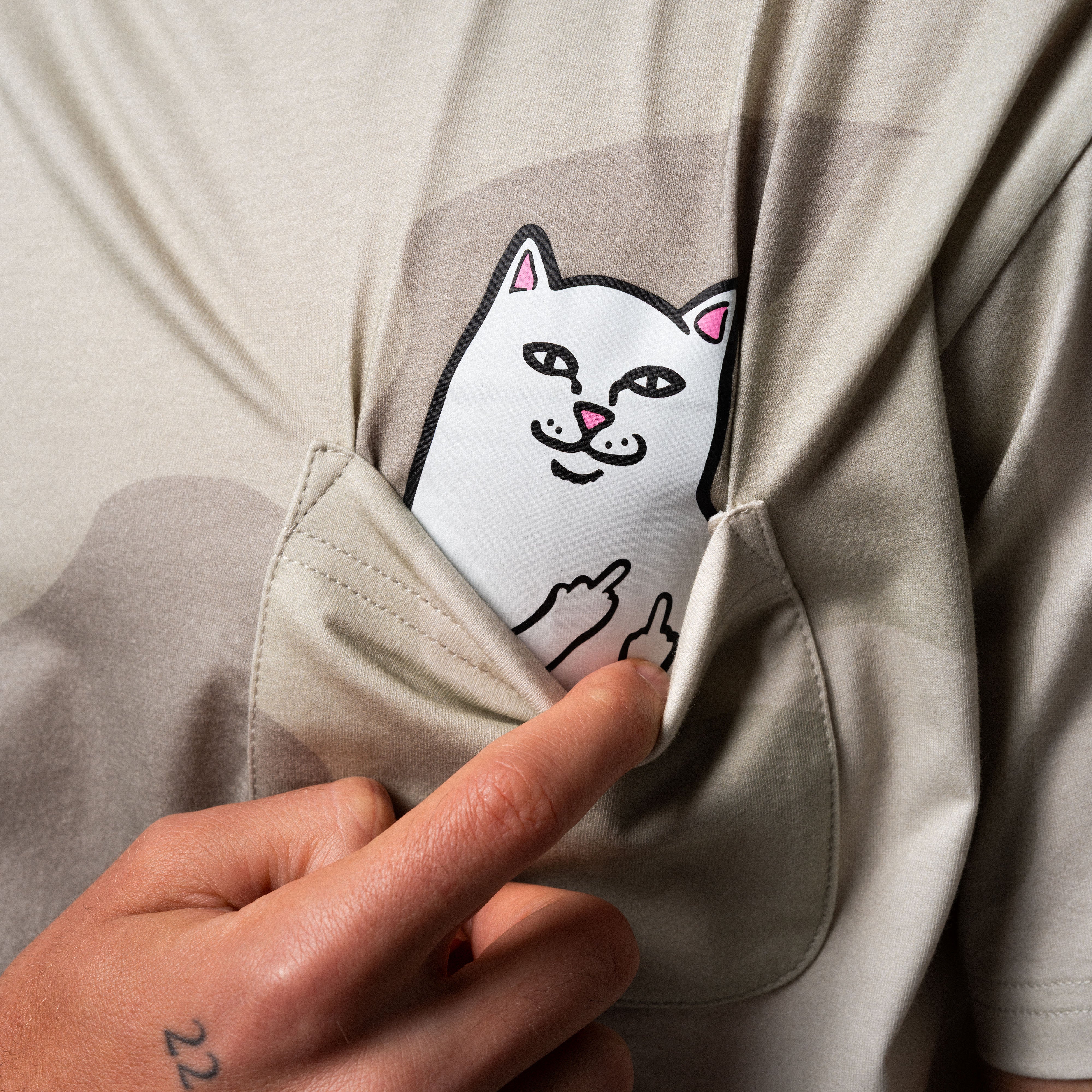 RIPNDIP Lord Nermal Pocket Tee (Bone Graffiti Camo)