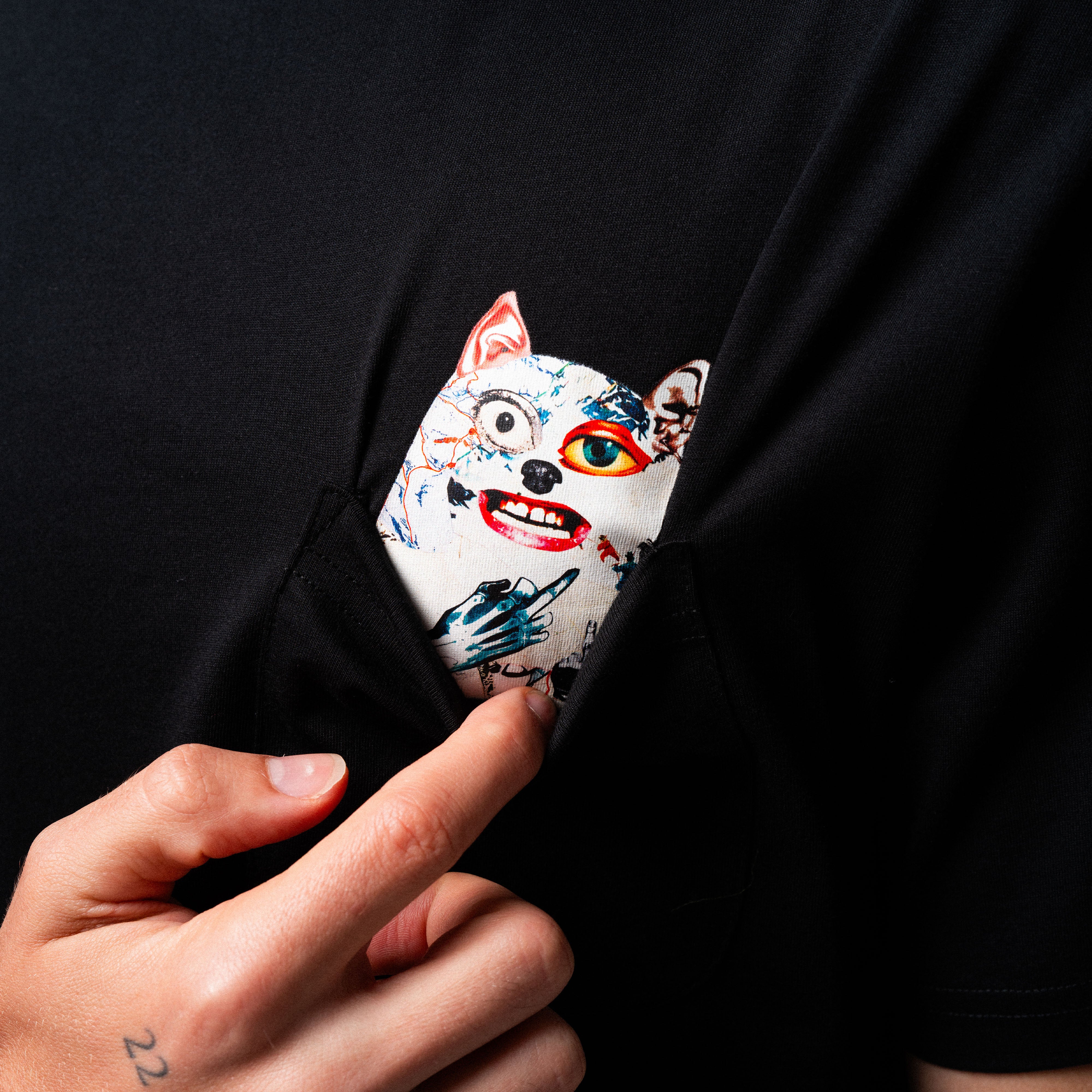 RIPNDIP Lord Nermal Collage Pocket Tee (Black)
