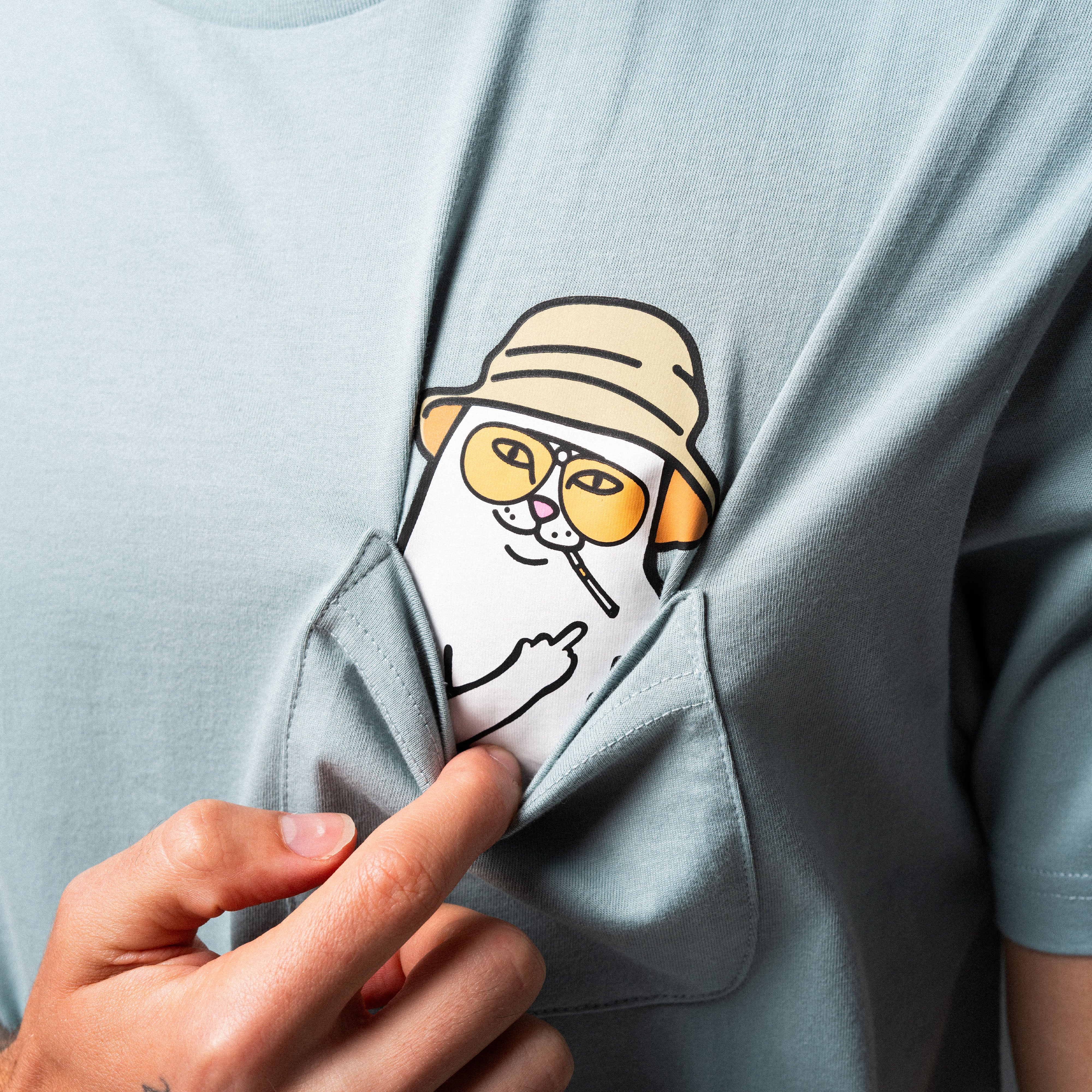 RIPNDIP Nermal S Thompson Pocket Tee (Silver Blue)