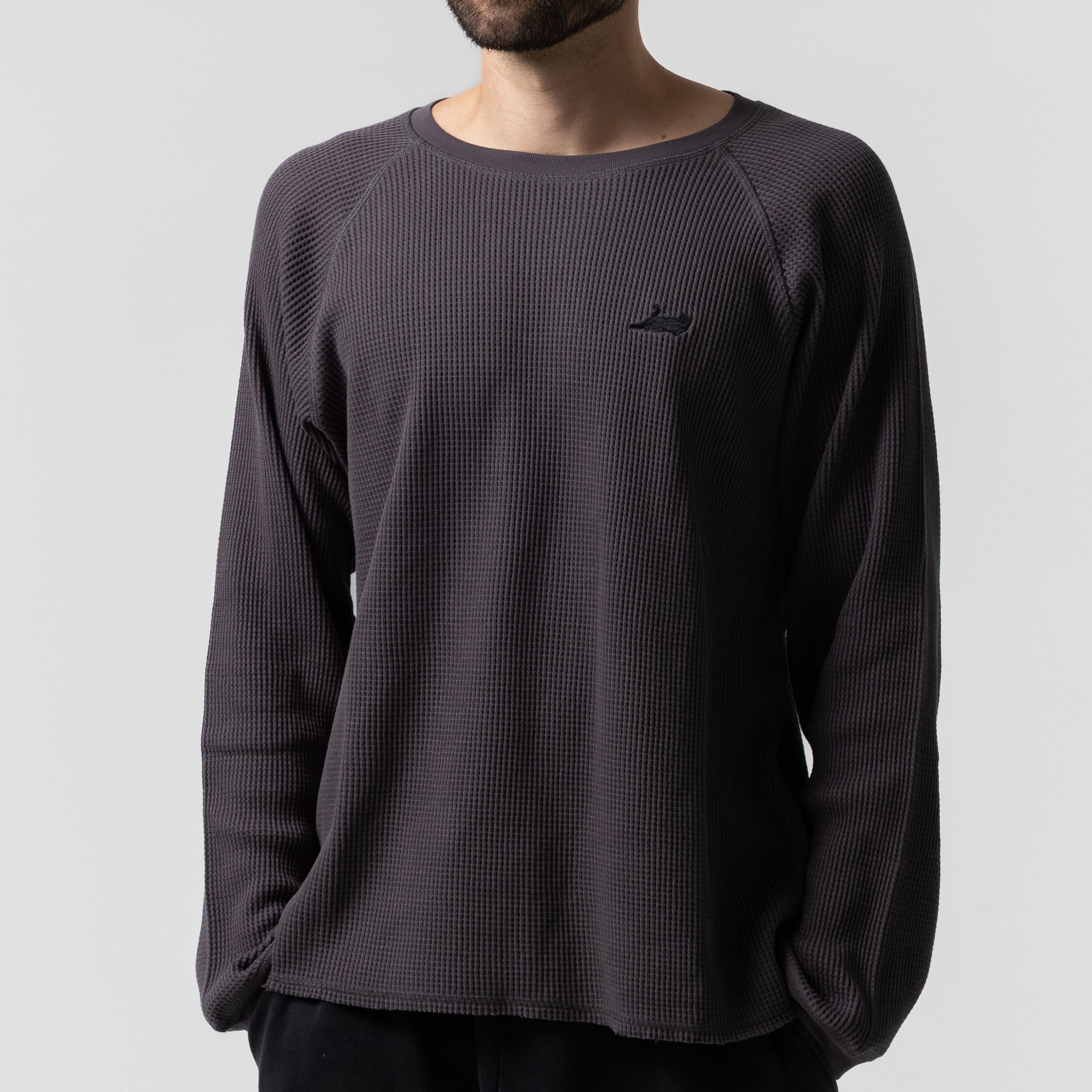 RIPNDIP Castanza Waffle Knit Long Sleeve (Charcoal)