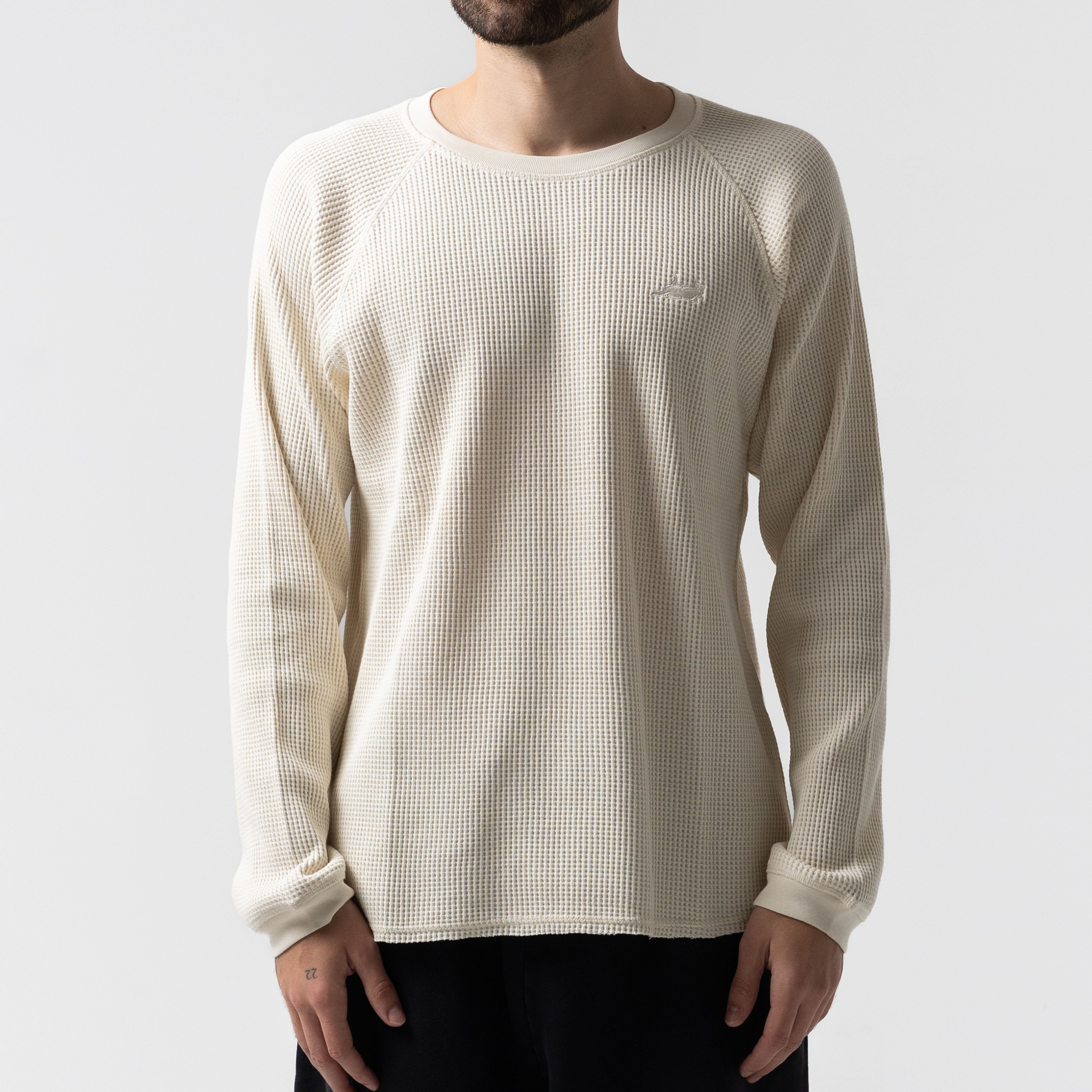 RIPNDIP Castanza Waffle Knit Long Sleeve (Off-White)