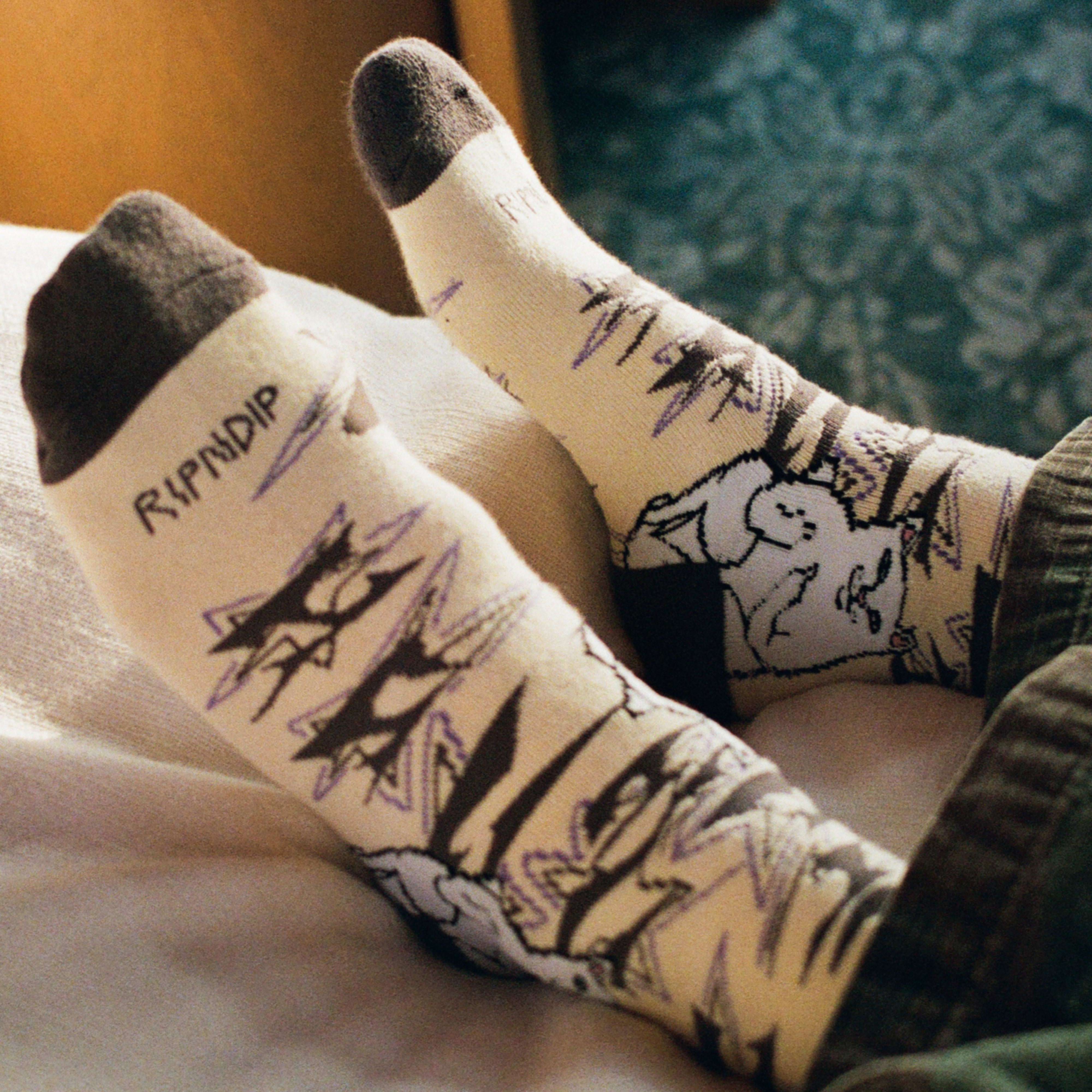 RIPNDIP Lord Nermal Wire Socks (Bone)