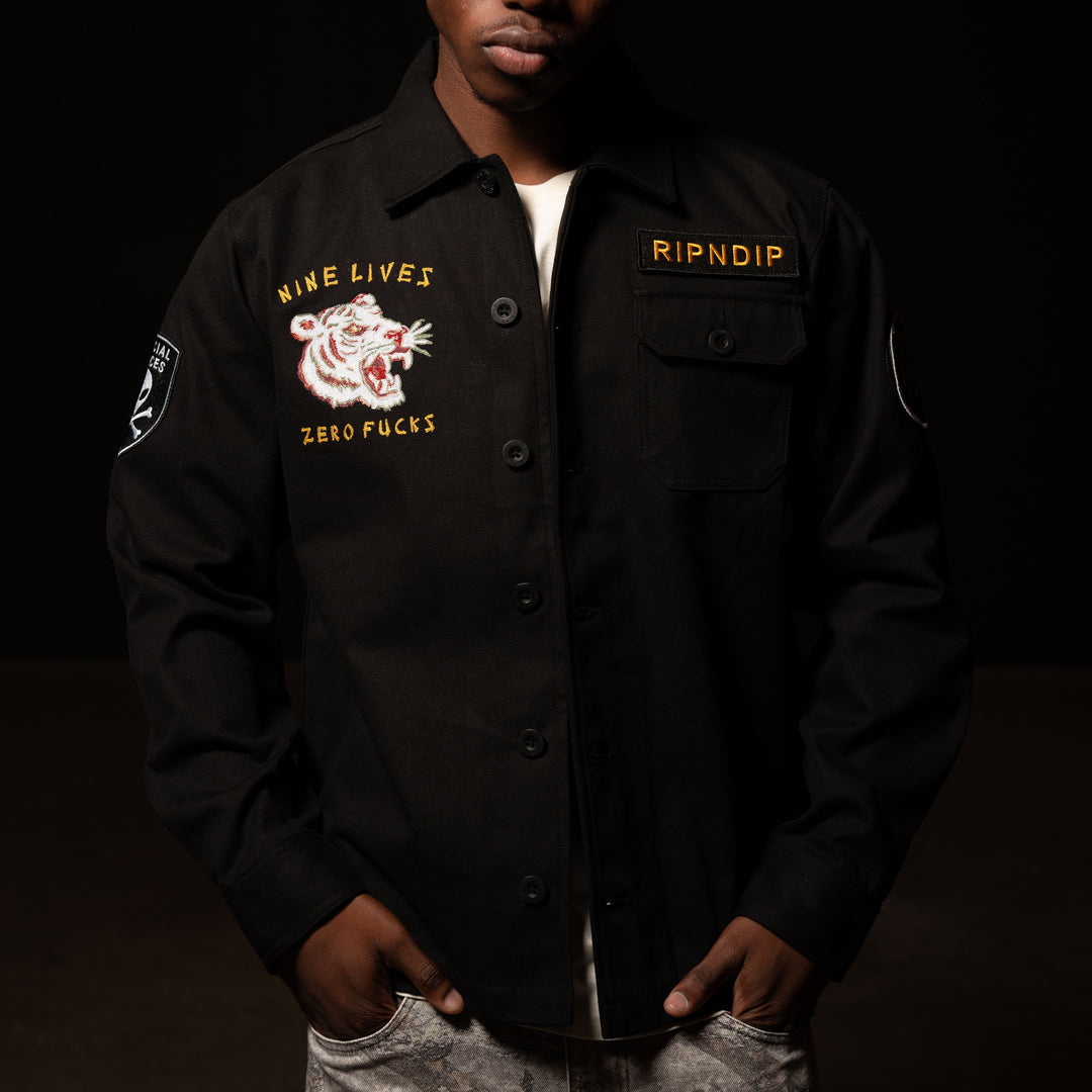 Nine Lives Military Jacket (Black) – RIPNDIP