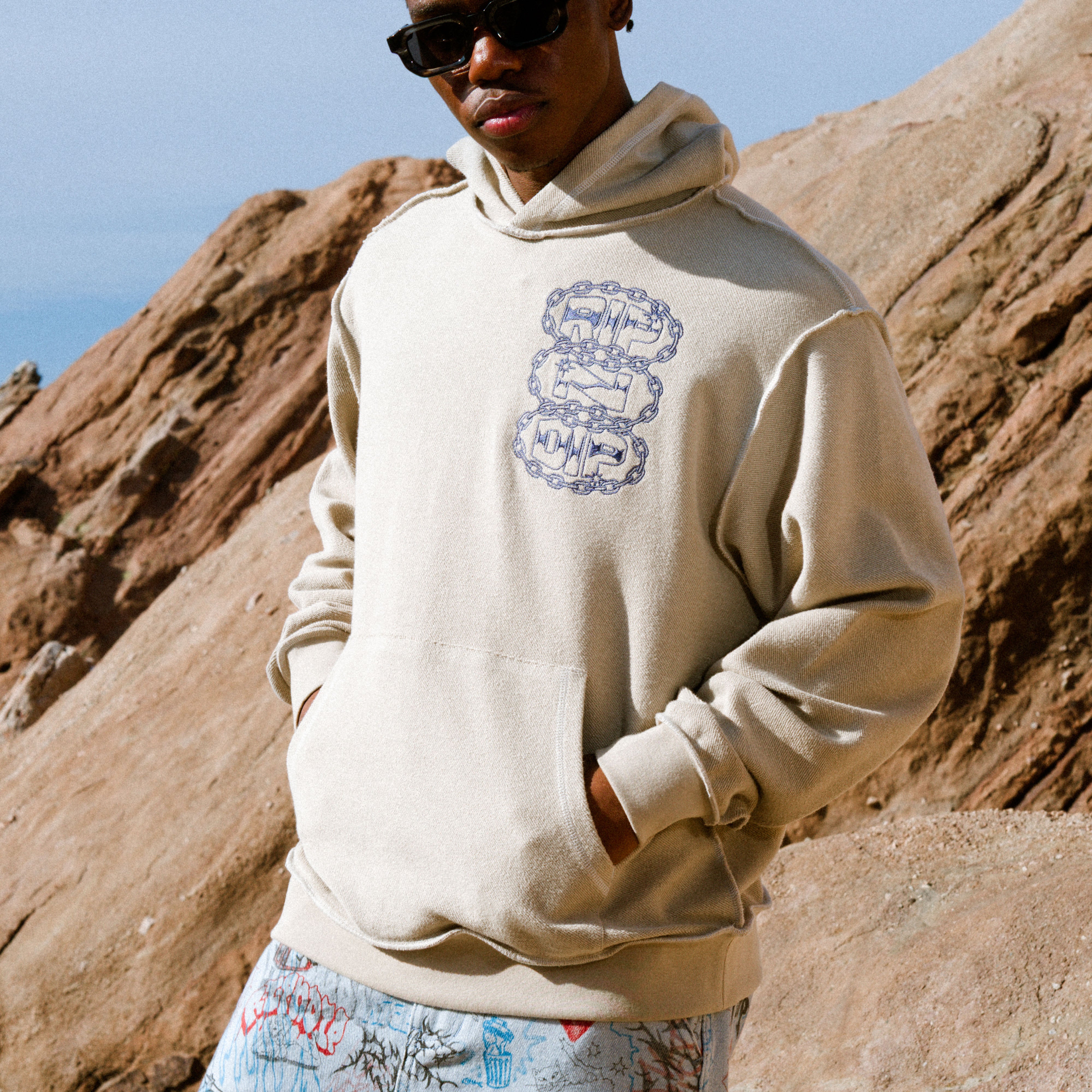 RIPNDIP Linked Up Reverse Stitched Hoodie (Khaki)