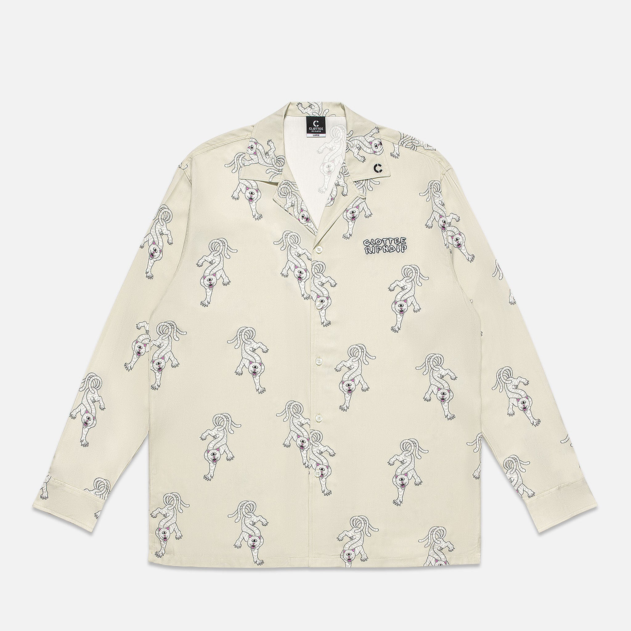 RIPNDIP Ripndip x Clottee Long Sleeve Button Up (Grey)