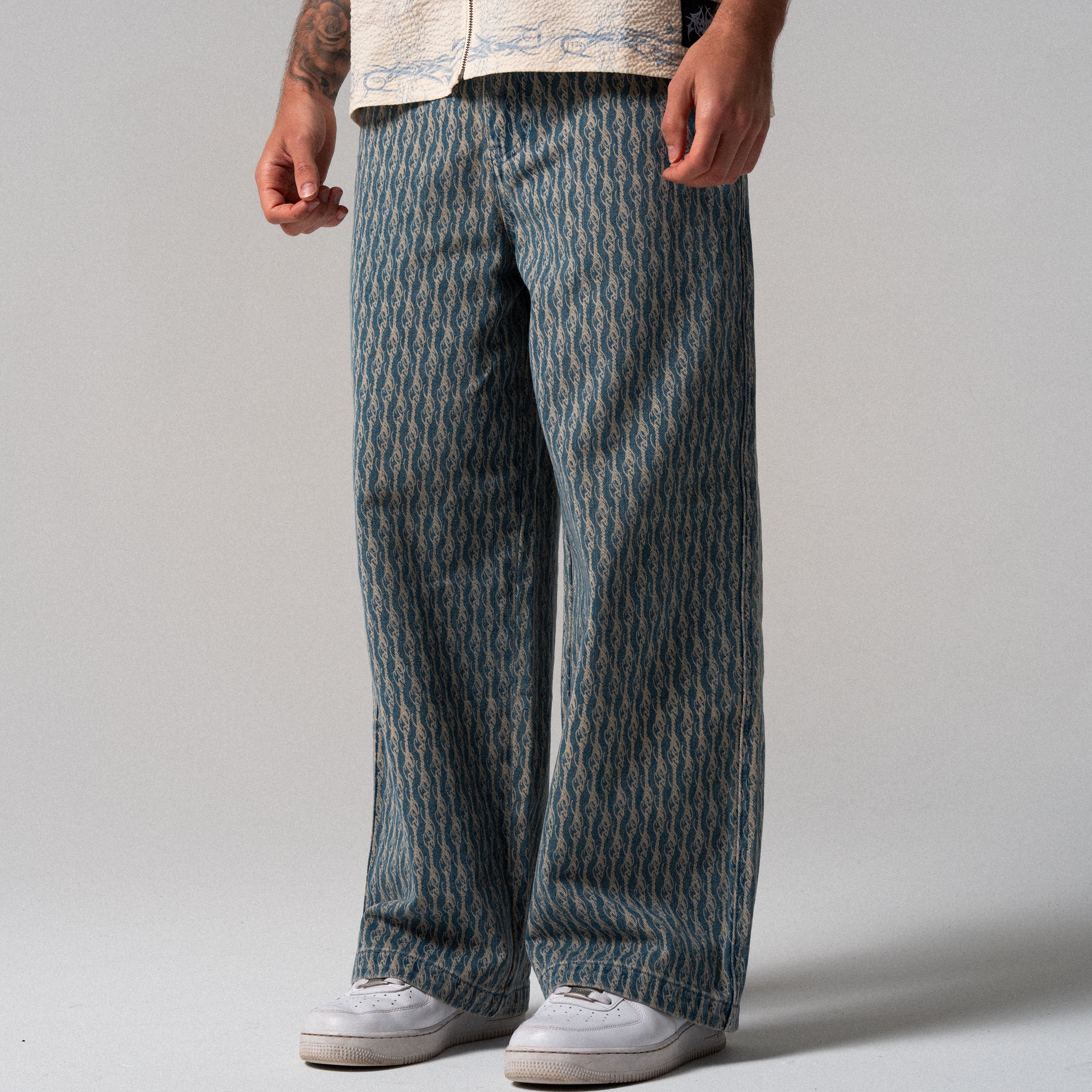 RIPNDIP Western Roads Wide Fit Pants (Meidum Wash)