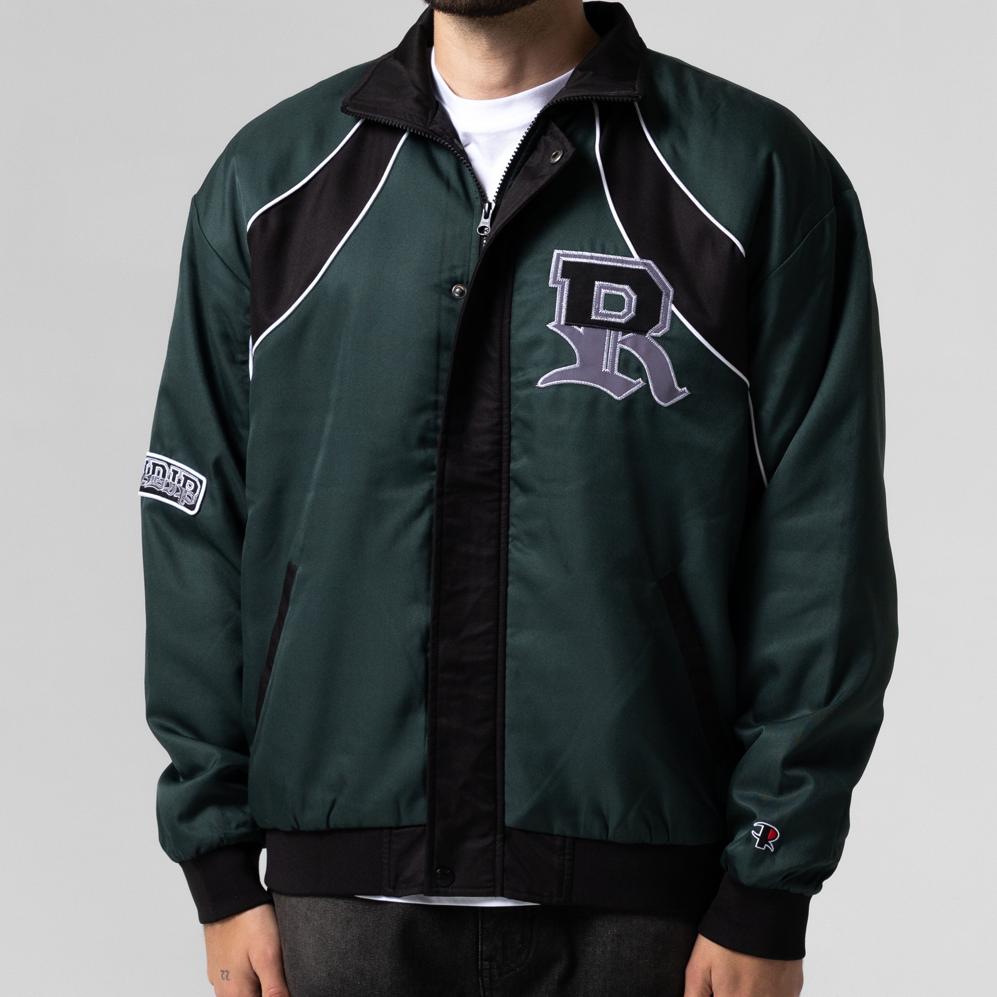 RIPNDIP RIPNDIP Athletics Race Jacket (Hunter Green / Black)