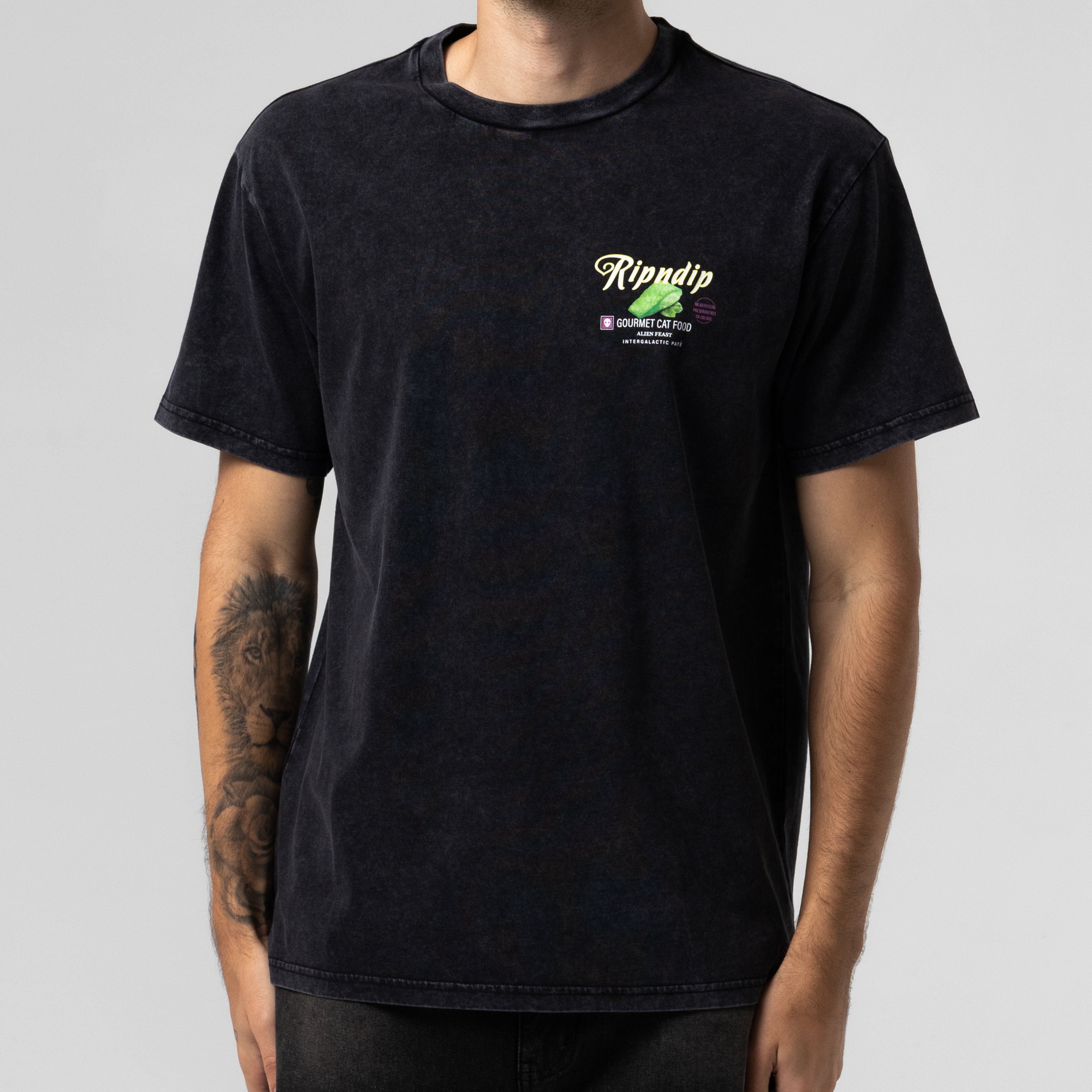 RIPNDIP Gourmet Cat Food Tee (Black Vintage Wash)