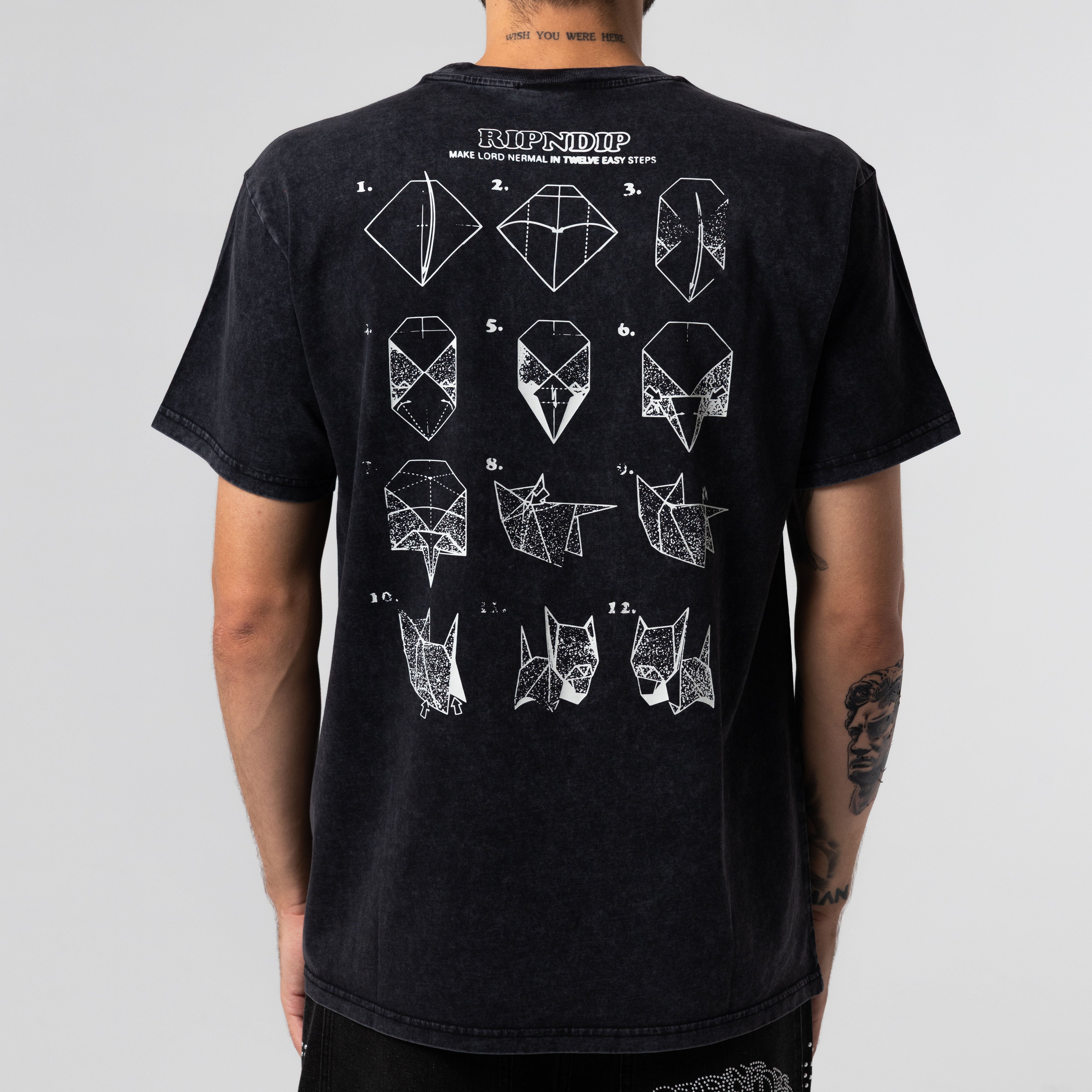 RIPNDIP Origami Tee (Black Vintage Wash)