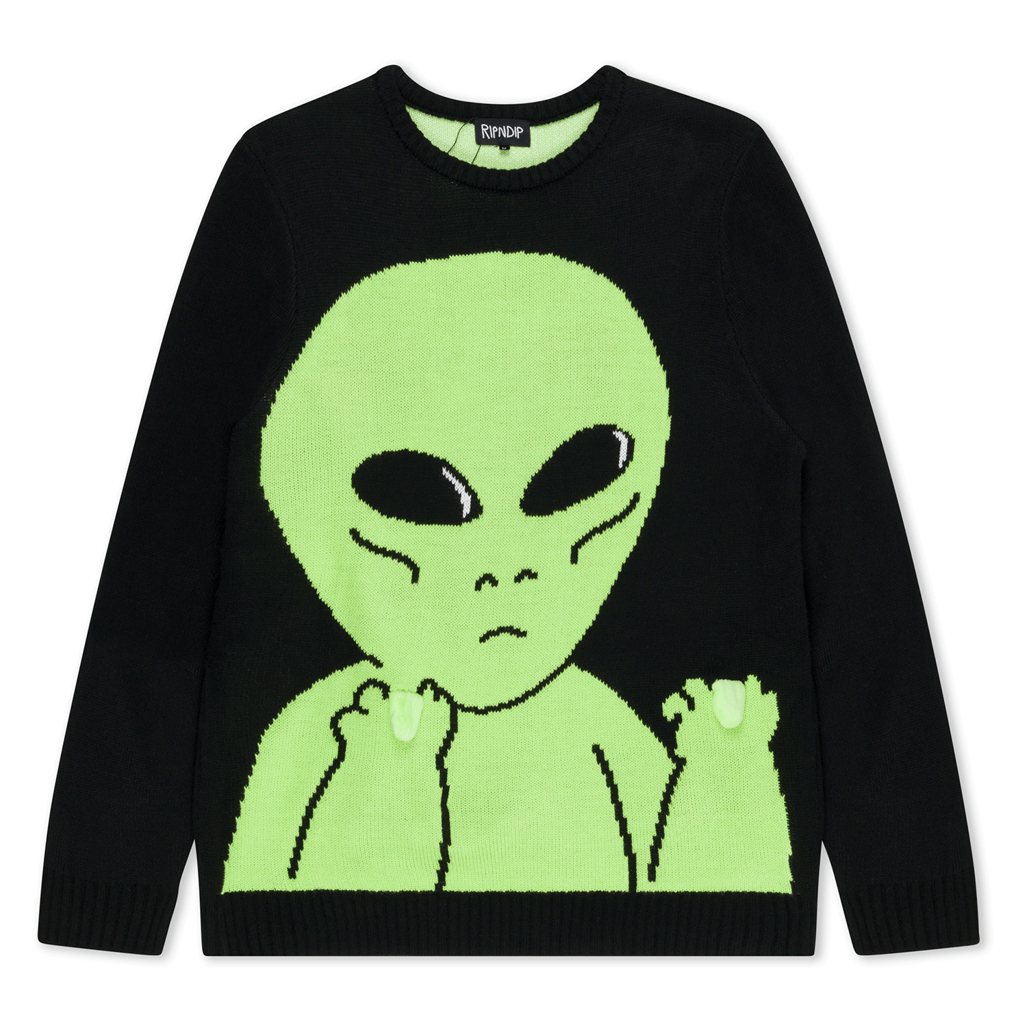 RIPNDIP Lord Alien Flippy Knitty Sweater (Black)