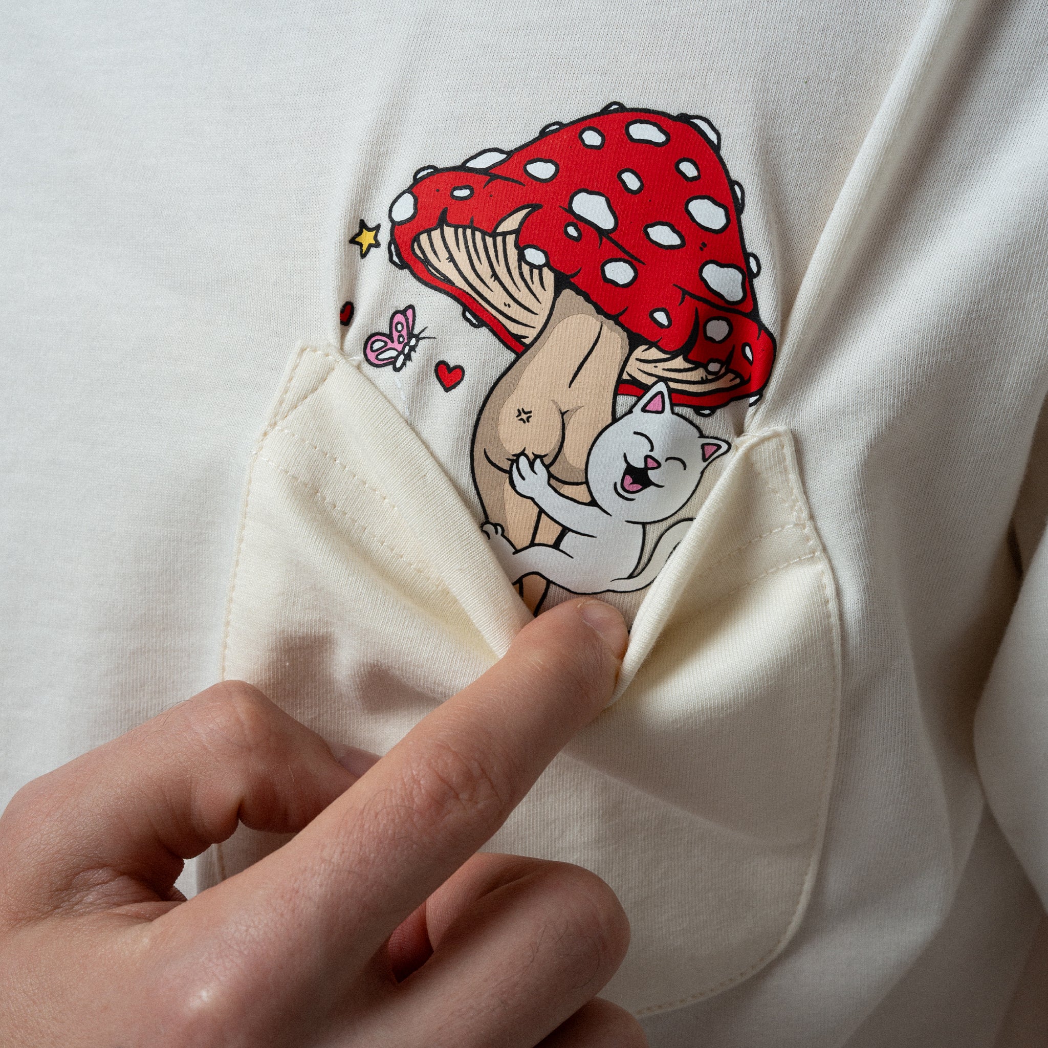 RIPNDIP Funny Fungus Pocket Tee (Bone)