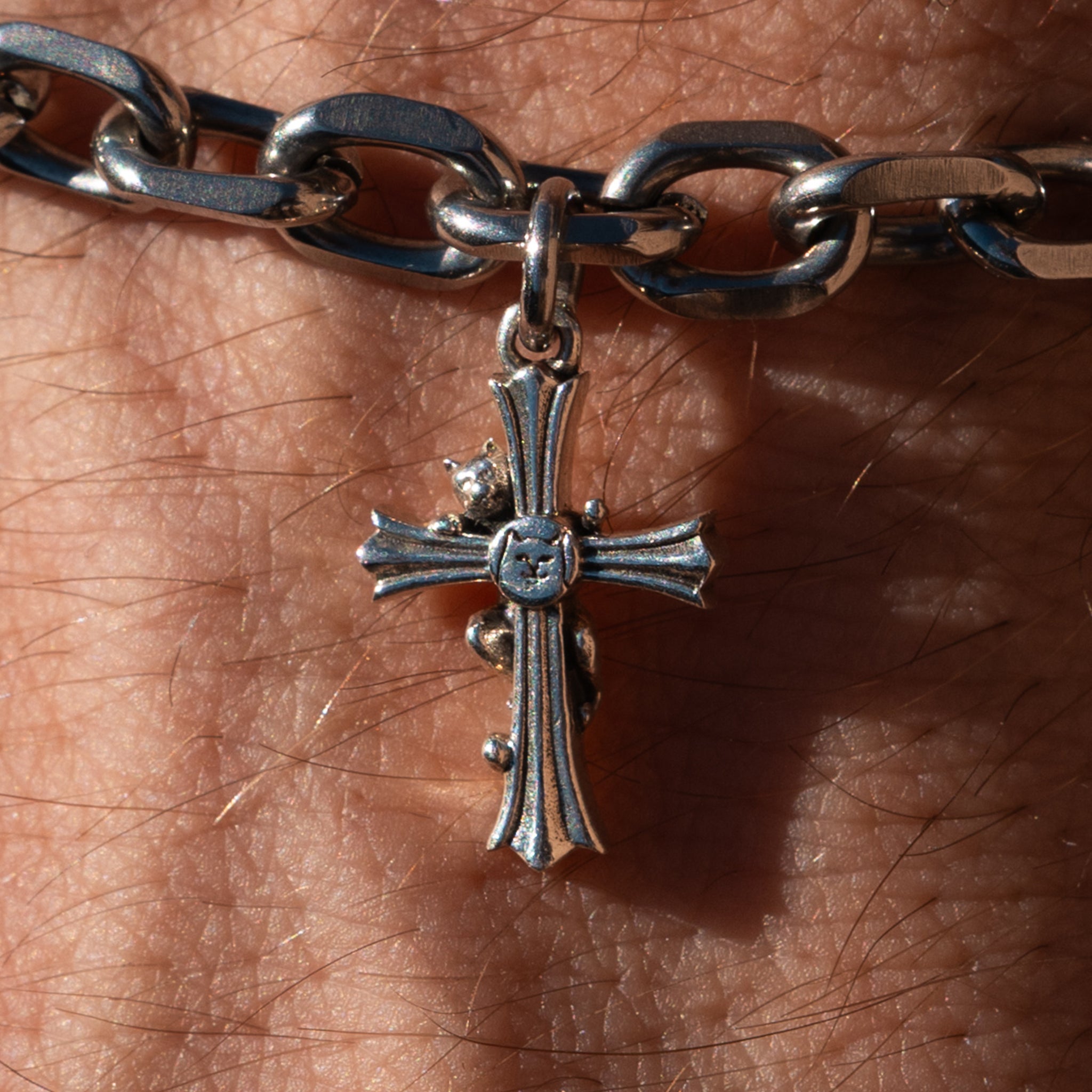 RIPNDIP Charm Cross Bracelet (Silver)