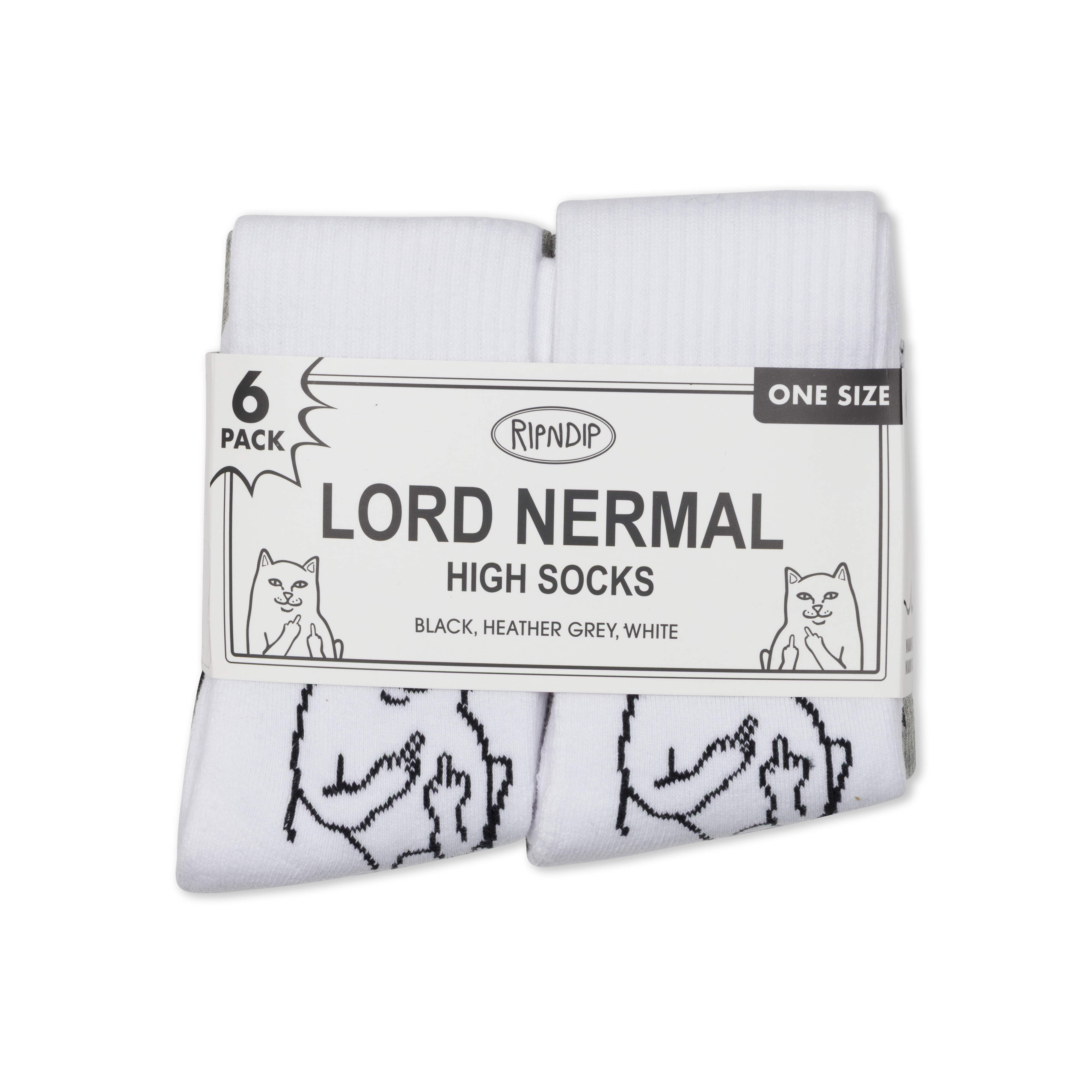 RIPNDIP Lord Nermal Socks 6 Pack (Multi)