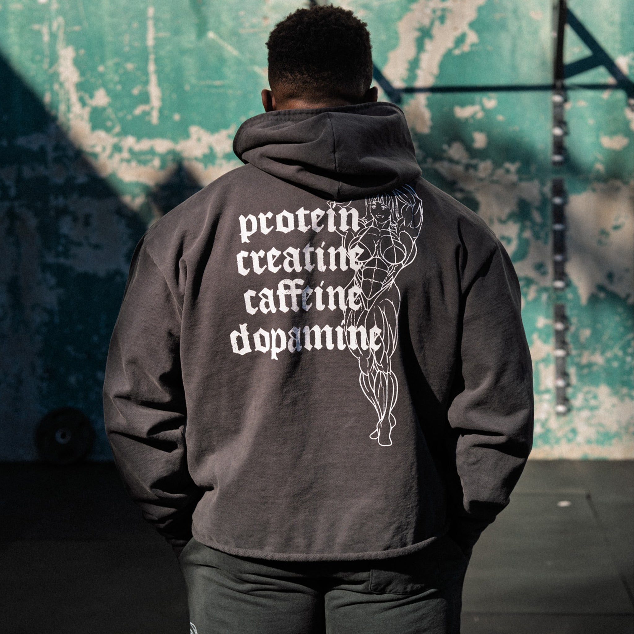 RIPNDIP Protein Boxy Cropped 500GSM Hoodie (Gunmetal)