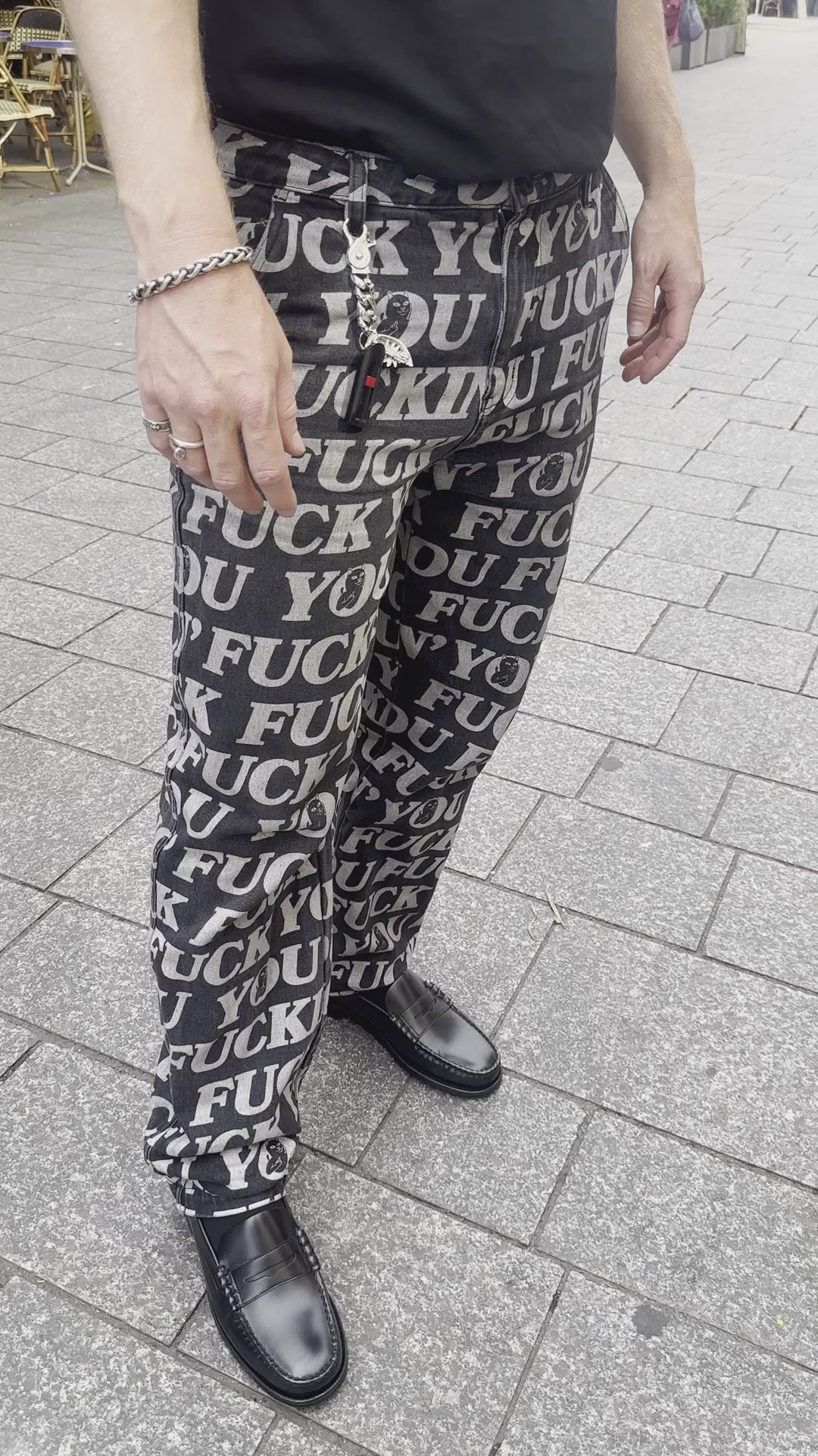 F.U.F.F. Washed Denim Pants (Black)