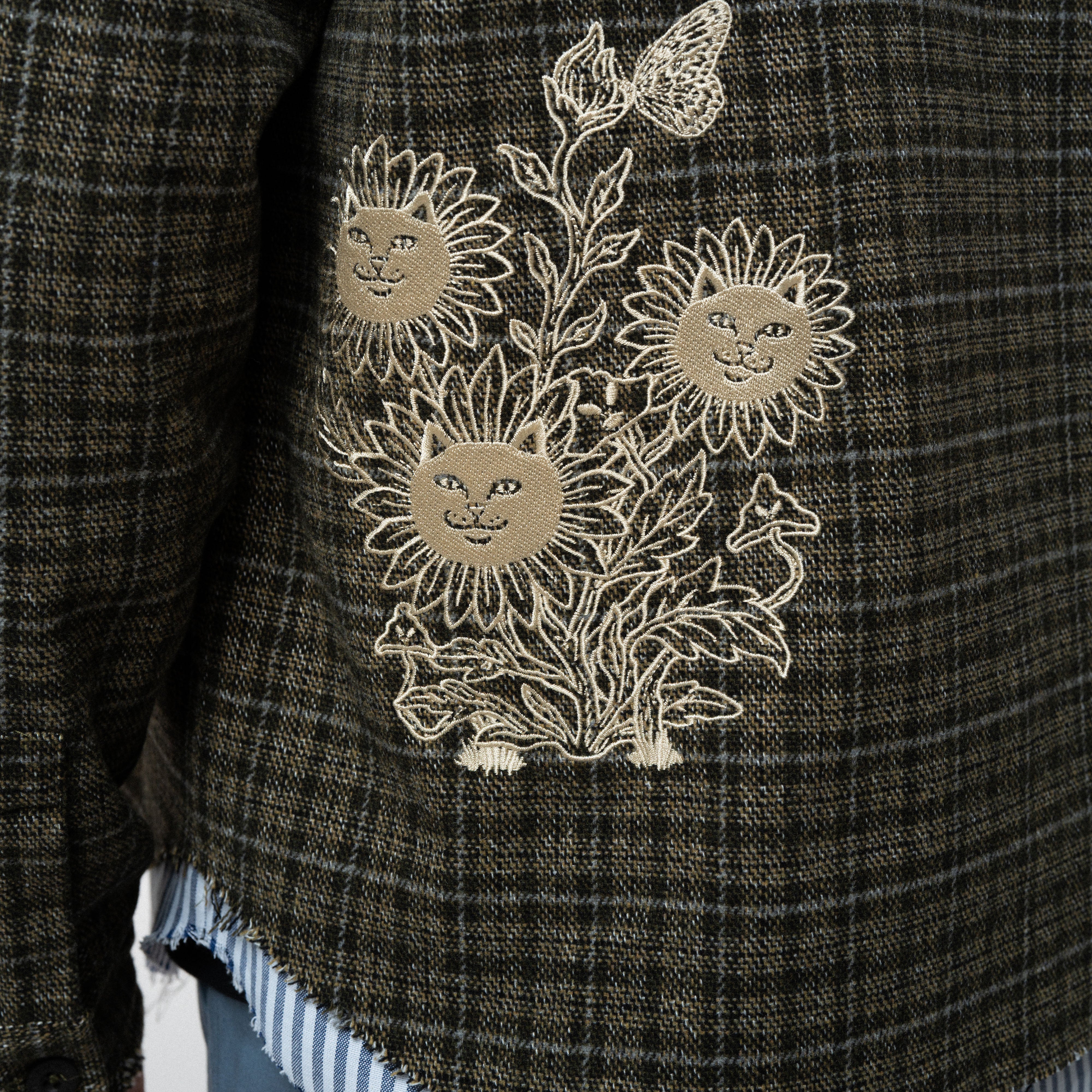 RIPNDIP Where The Flowers Bloom Flannel Jacket (Olive)