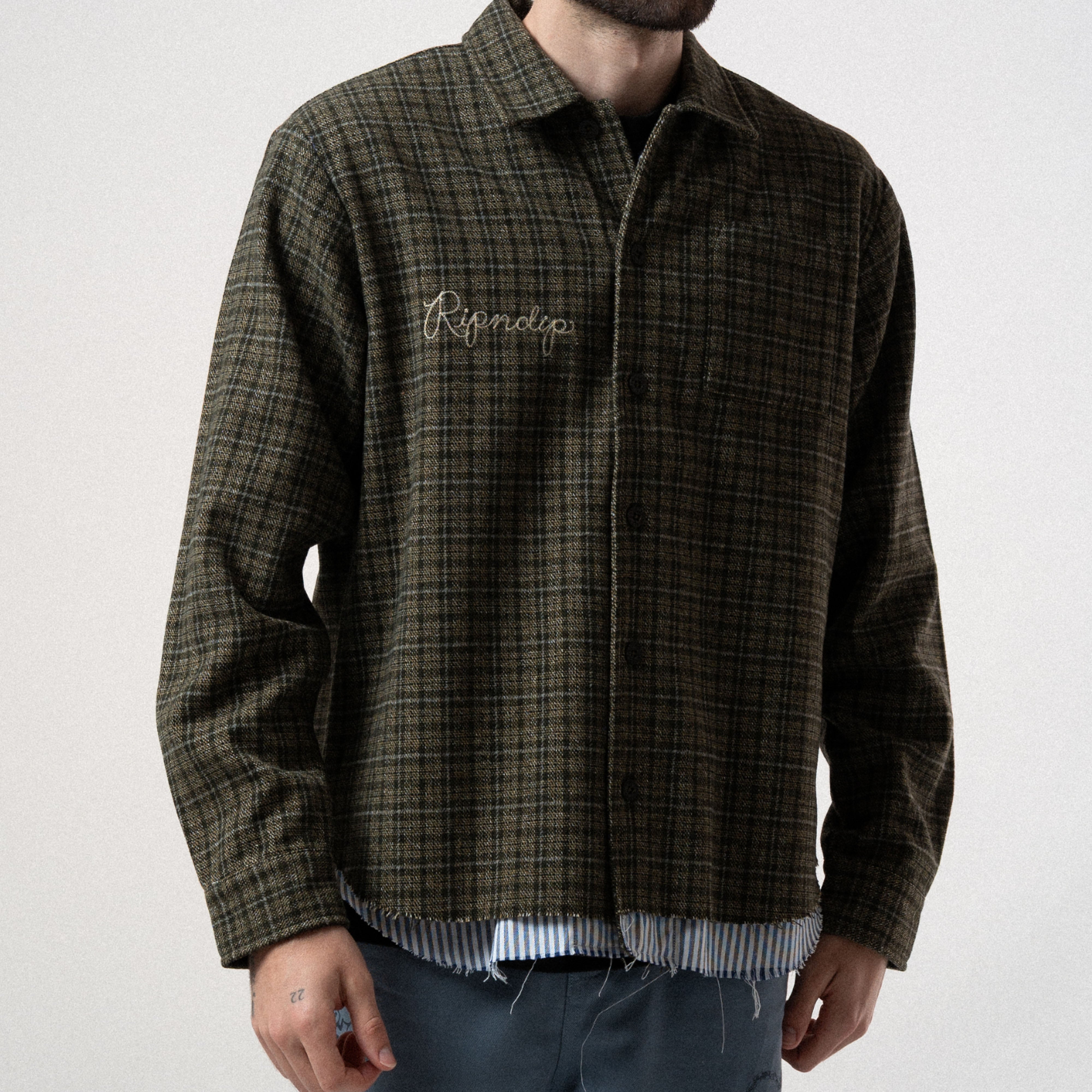 RIPNDIP Where The Flowers Bloom Flannel Jacket (Olive)