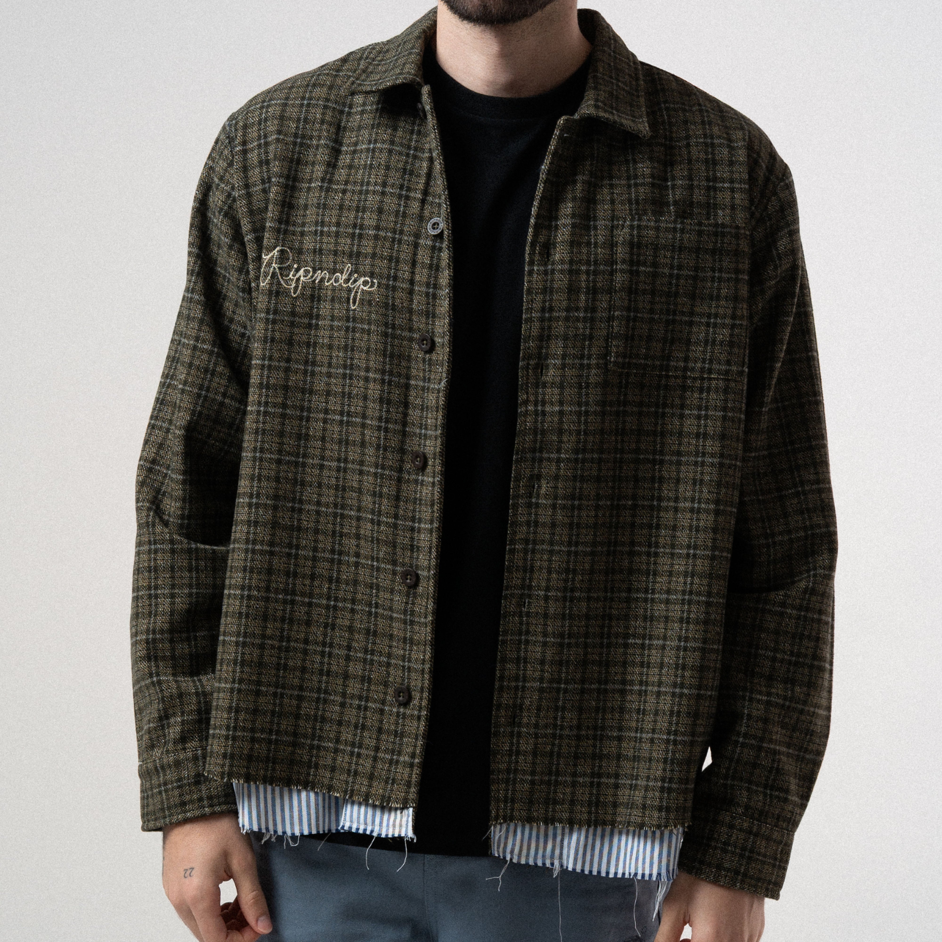RIPNDIP Where The Flowers Bloom Flannel Jacket (Olive)