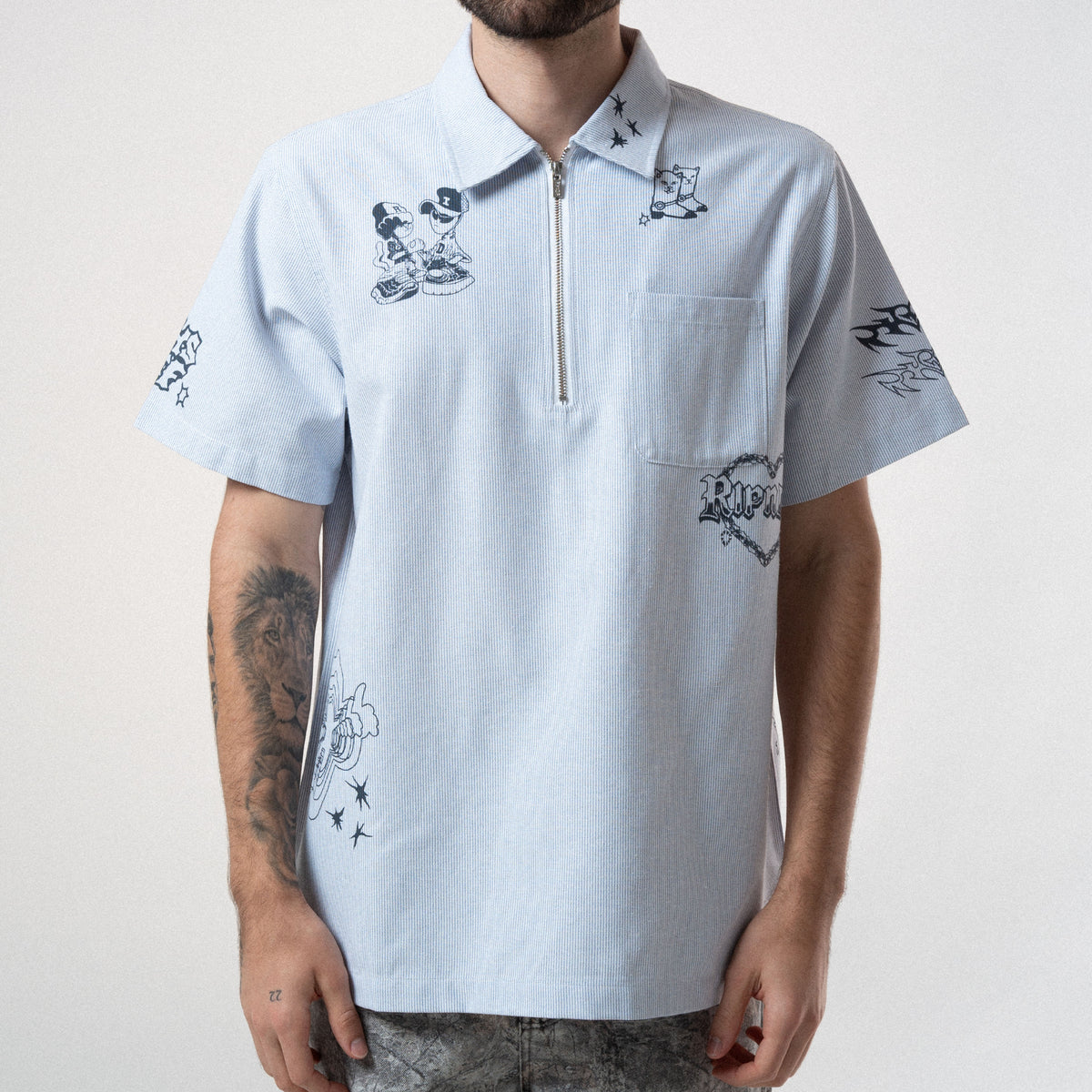 Westside Quarter Zip Shirt (Navy ) – RIPNDIP