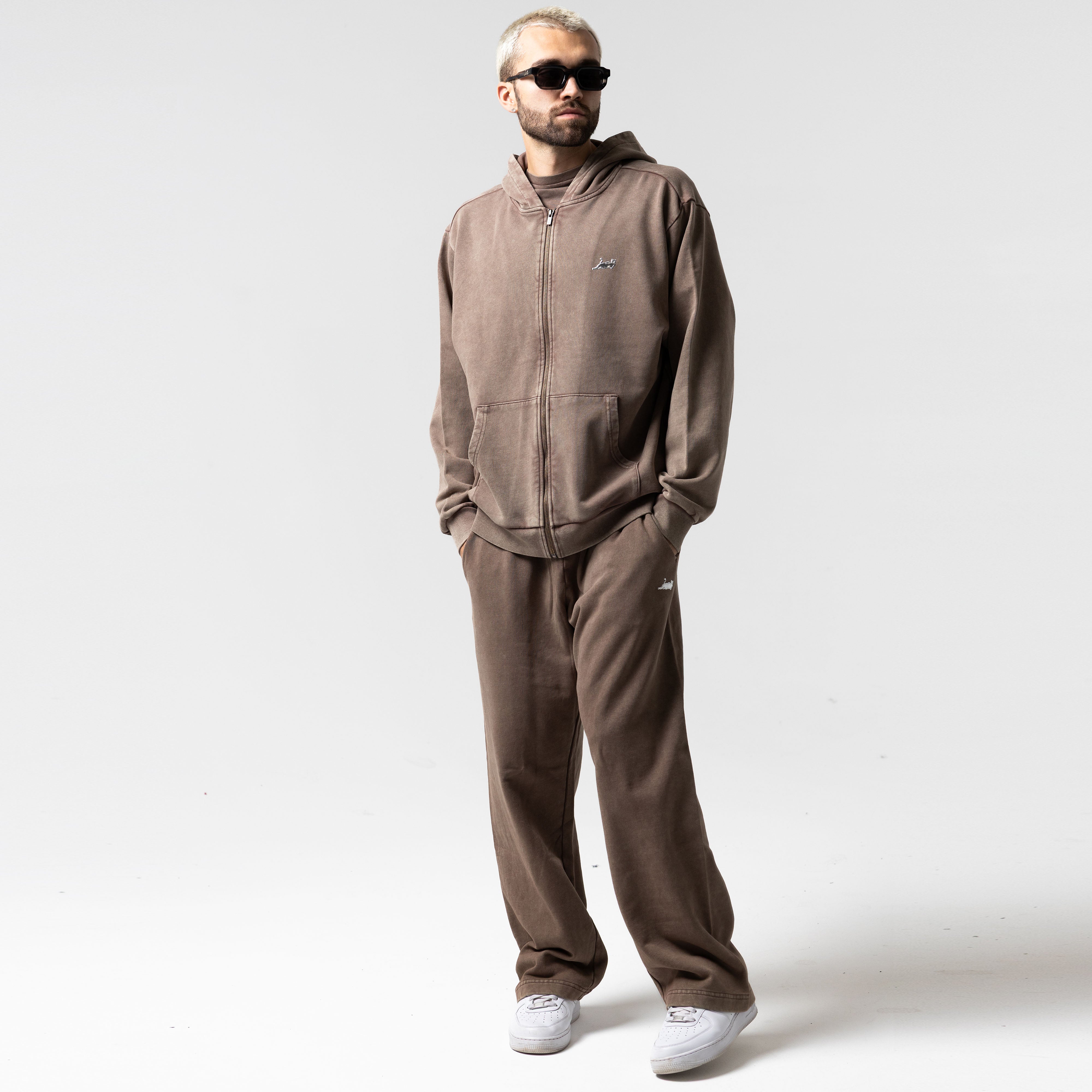 RIPNDIP Castanza Zip Up Hoodie (Brown Vintage Wash)