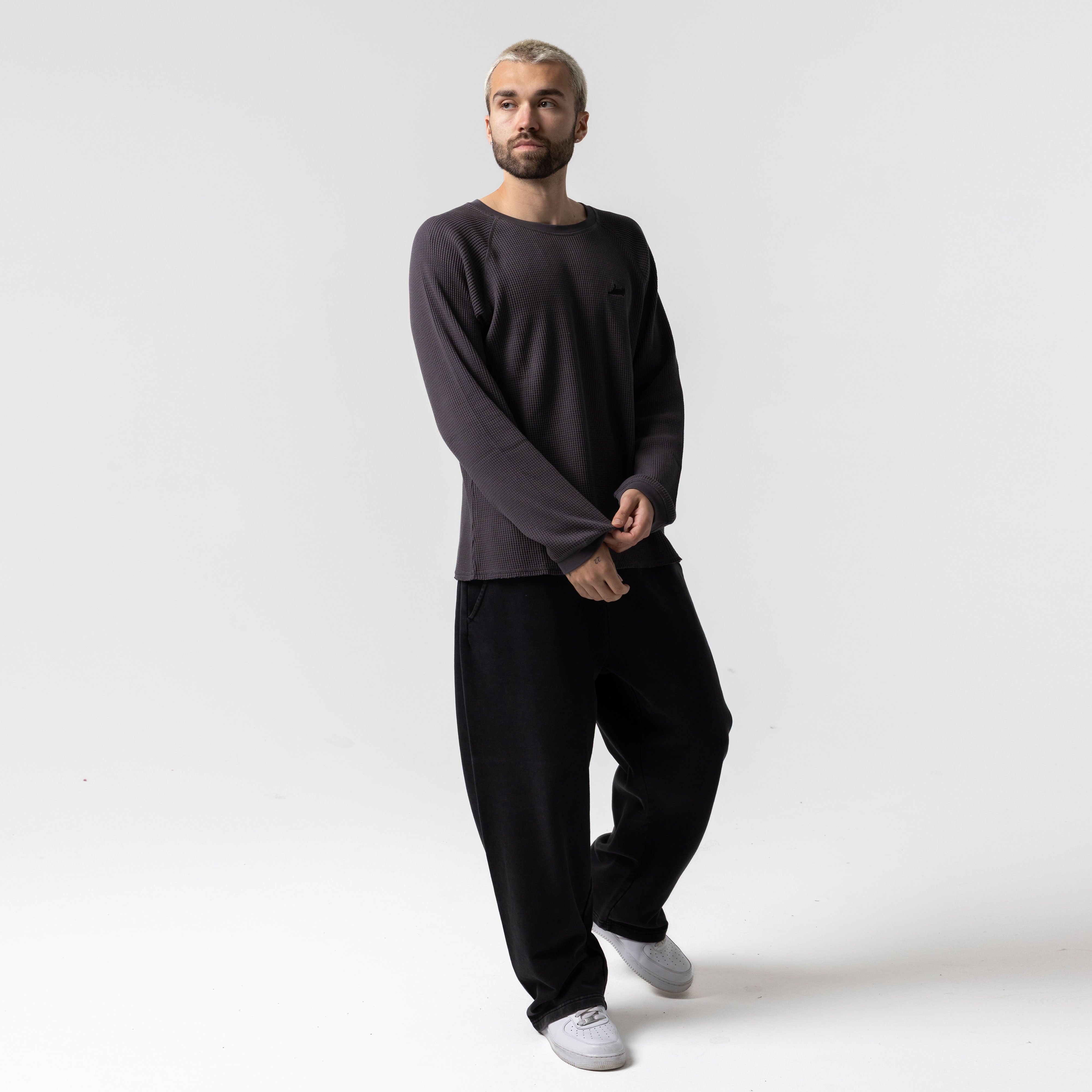 RIPNDIP Castanza Waffle Knit Long Sleeve (Charcoal)