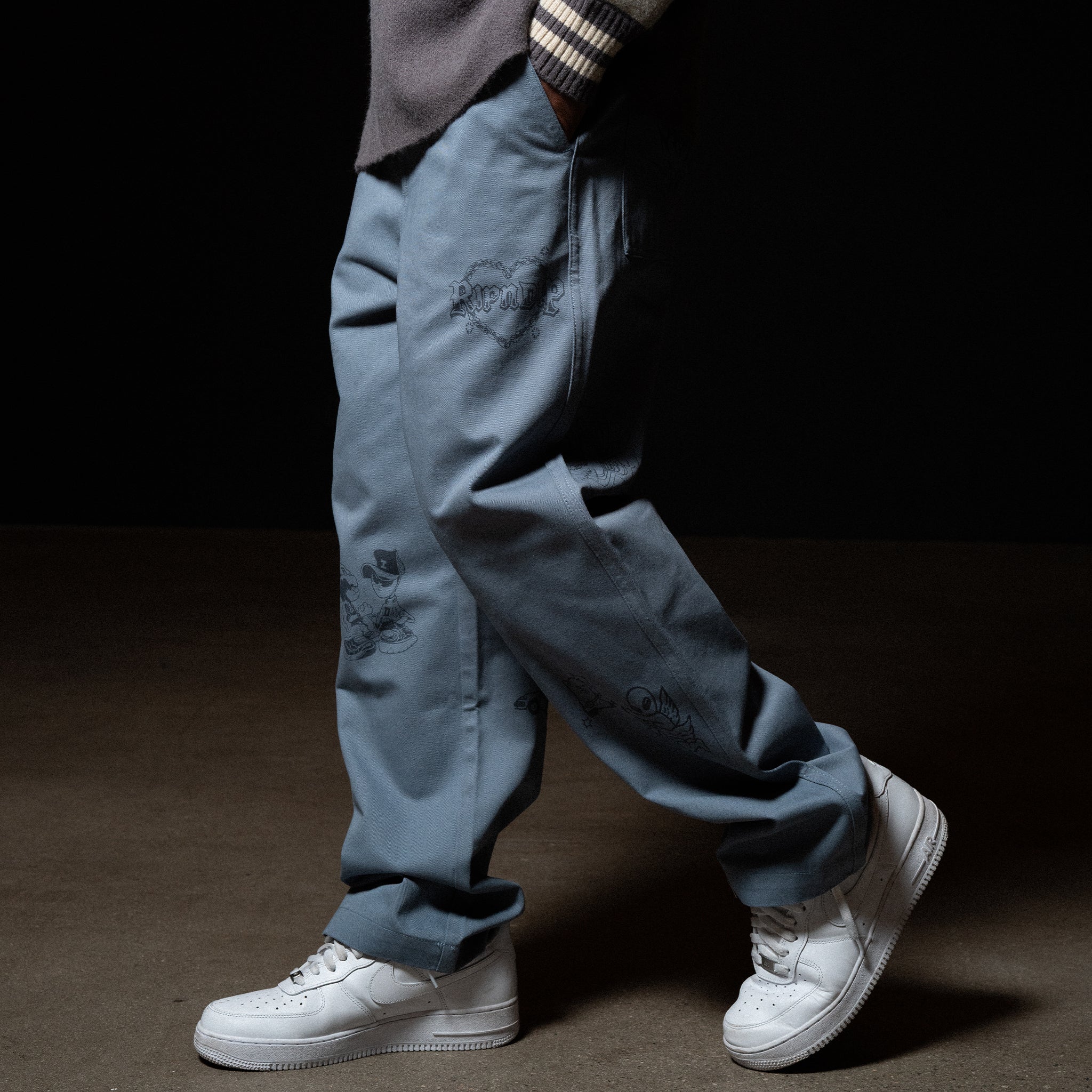 RIPNDIP Westside Wide Fit Pants (Slate)