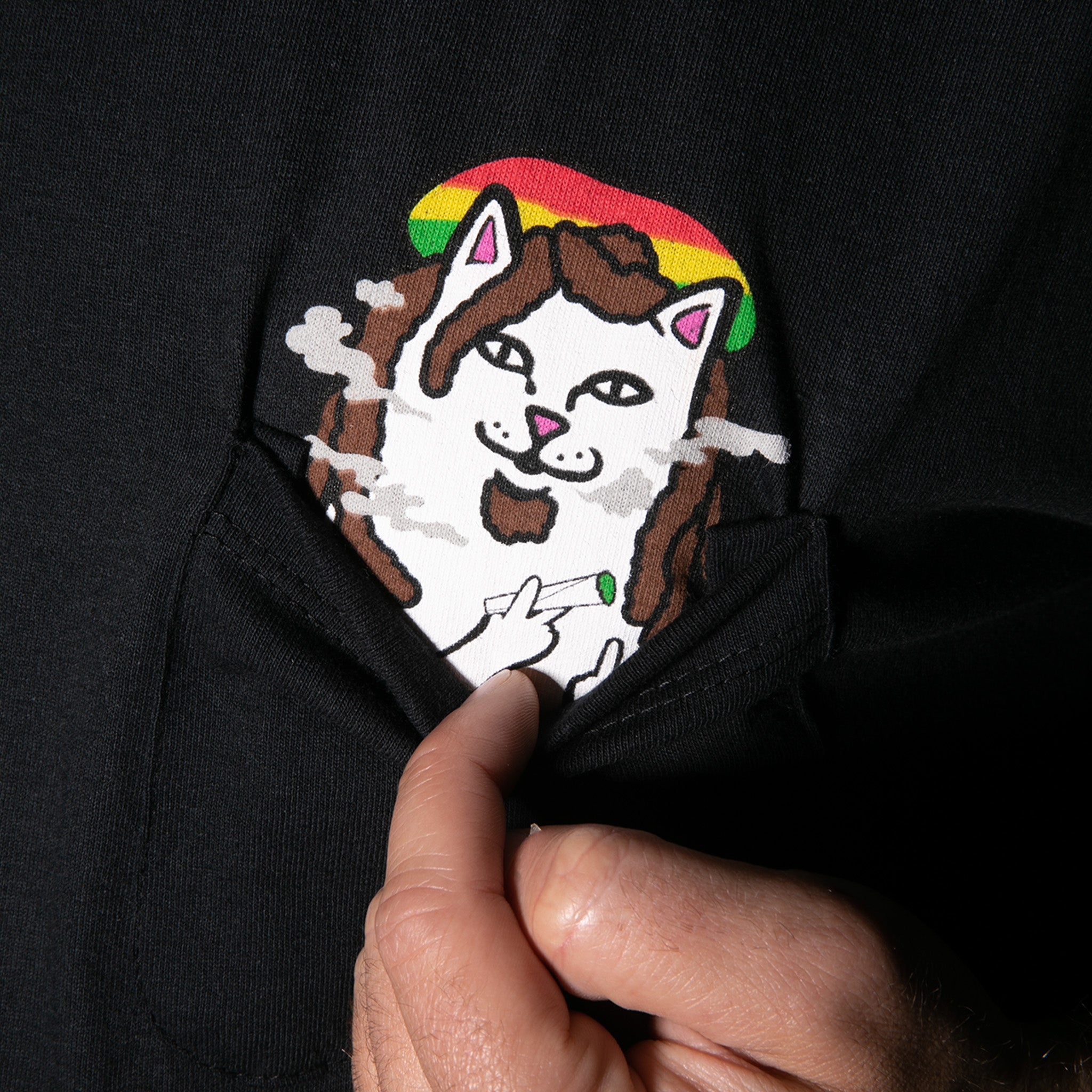 RipNDip Smoking Rasta Lord Nermal Pocket Tee (Black)