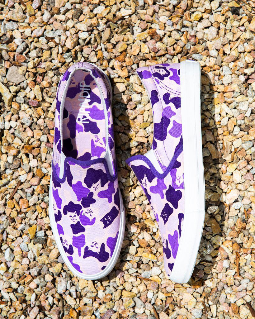 Ripndip - Purple Camo Slip On Shoes – RIPNDIP display picture 3