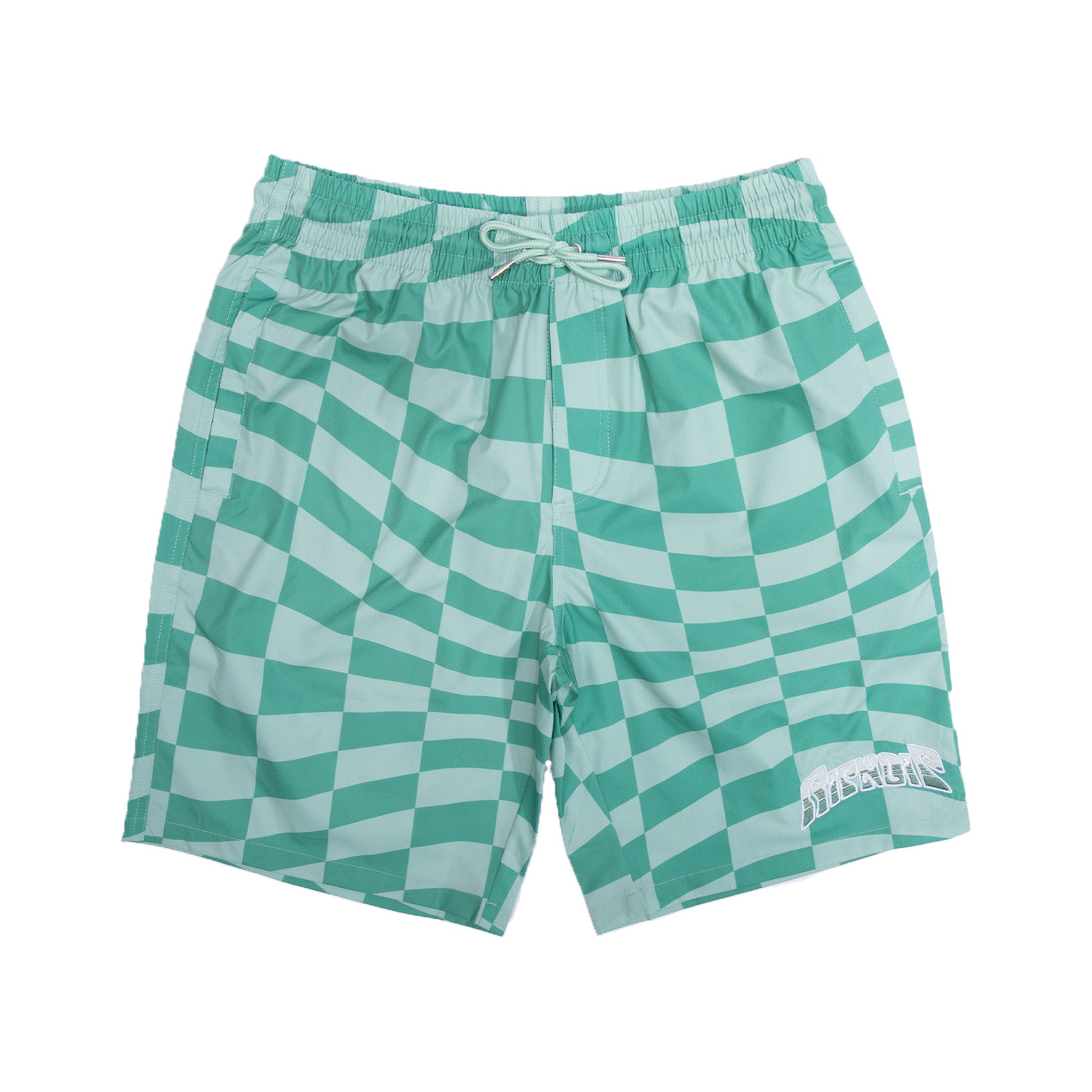 RIPNDIP Checked Swim Shorts (Olive/Pine)