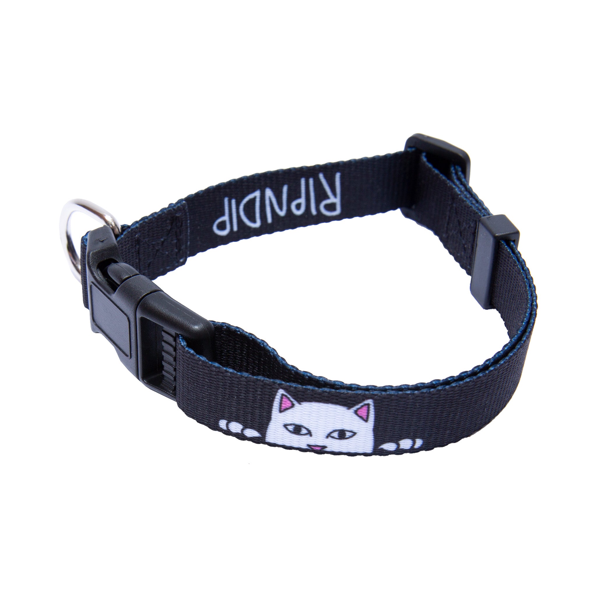 RipNDip Peek A Nerm Web Belt Pet Collar (Black)