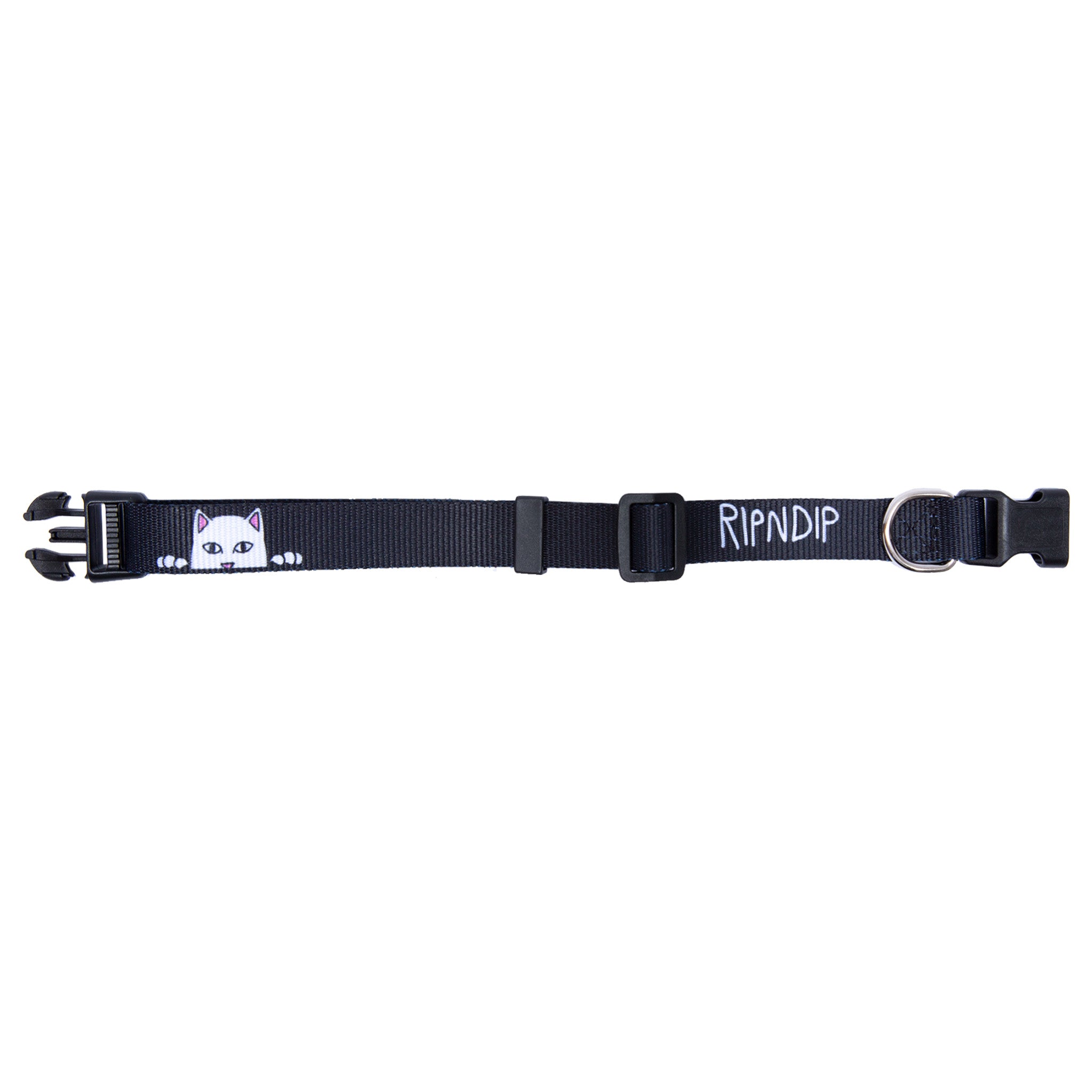 RipNDip Peek A Nerm Web Belt Pet Collar (Black)